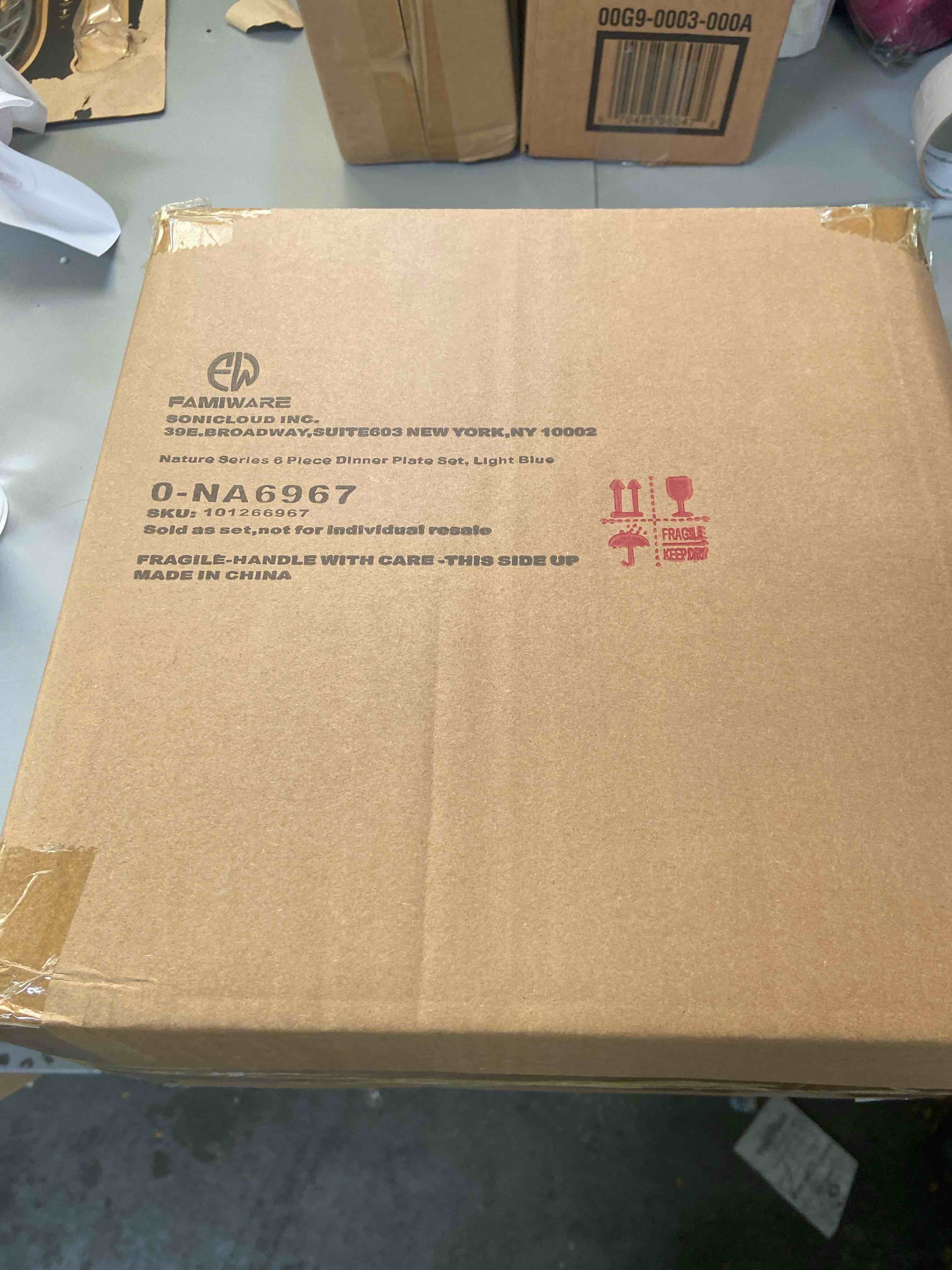 Condition photo showing New/Like New for famiware Star Dinner Plates for 6, 10 inches Plate Set, Scratch Resistant, Stoneware Dinnerware, Kitchen Modern Rustic Serving Dishes, Smoky Blue Smoky Blue 10"(6pcs)ST