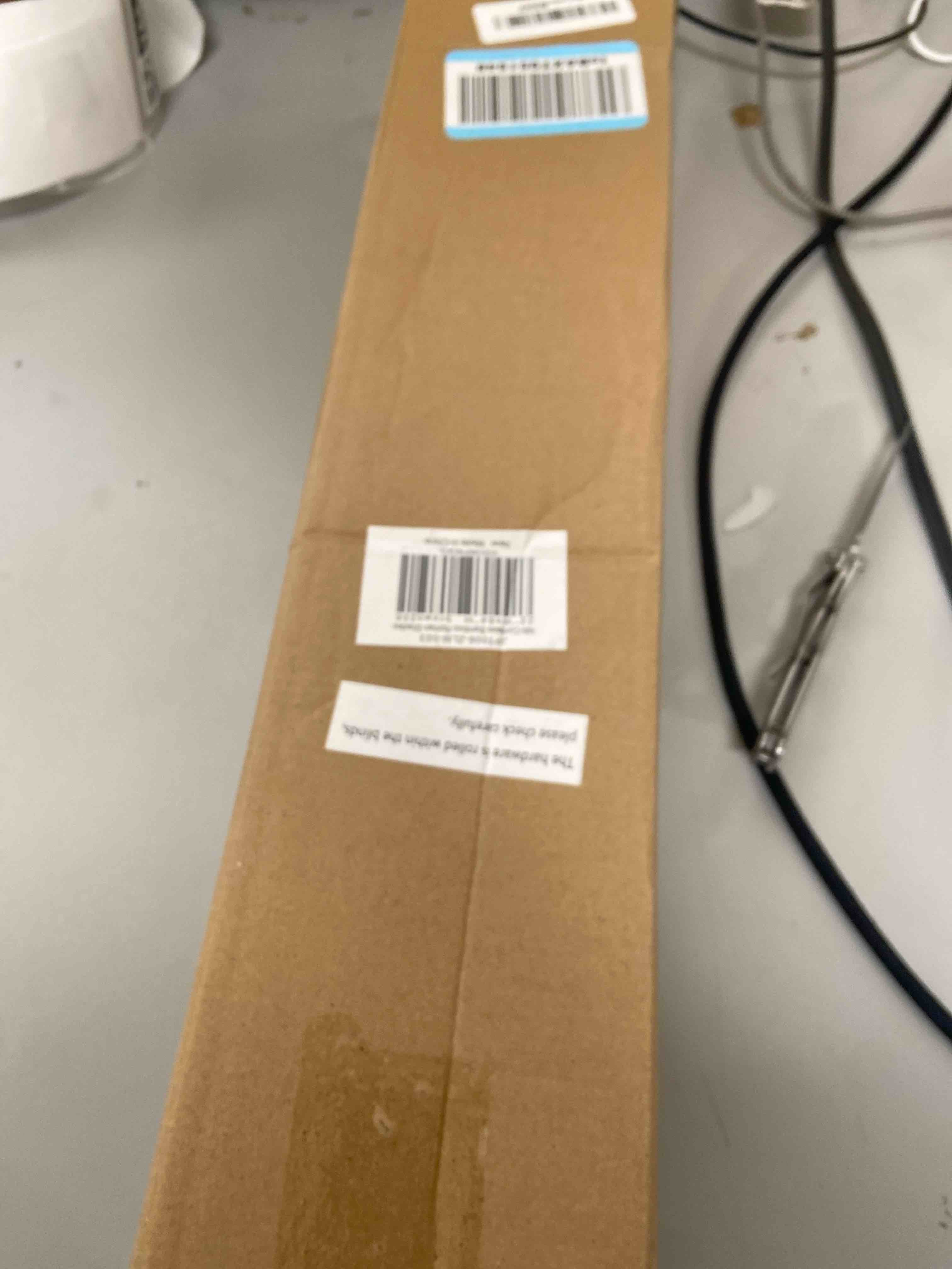 Condition photo showing New/Like New for LazBlinds No Tools No Drill Cordless Bamboo Roman Shades, Light Filtering Window Treatment, Roll Up Bamboo Blinds for Windows 22'' W x 64'' H, Brown Light Filtering-brown206 22" W x 64" H