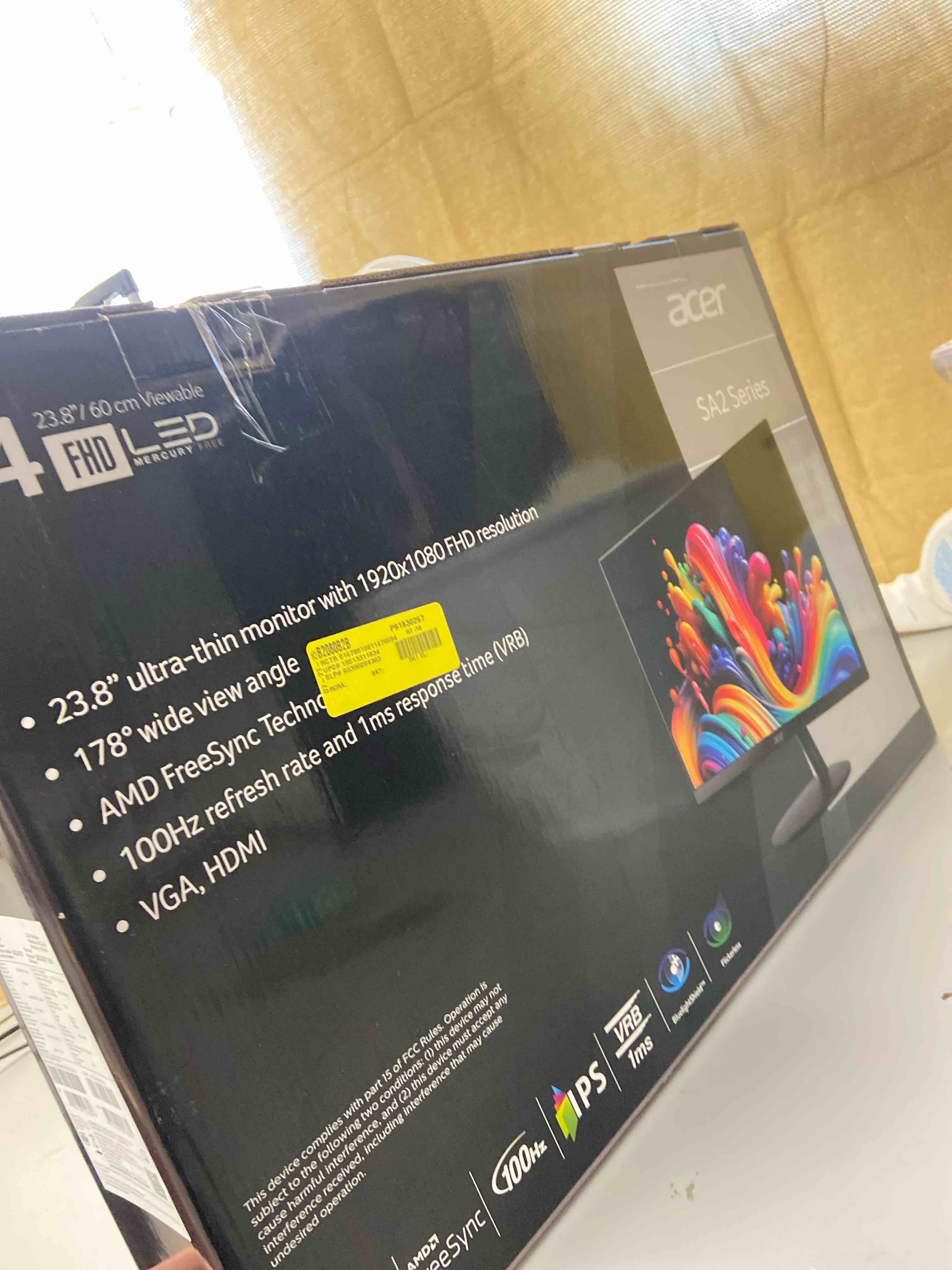 Condition photo showing As Is for Acer 23.8” Full HD (1920 x 1080) Ultra-Thin IPS Monitor, 75Hz, 1ms VRB, SA241Y Bi, Visioncare