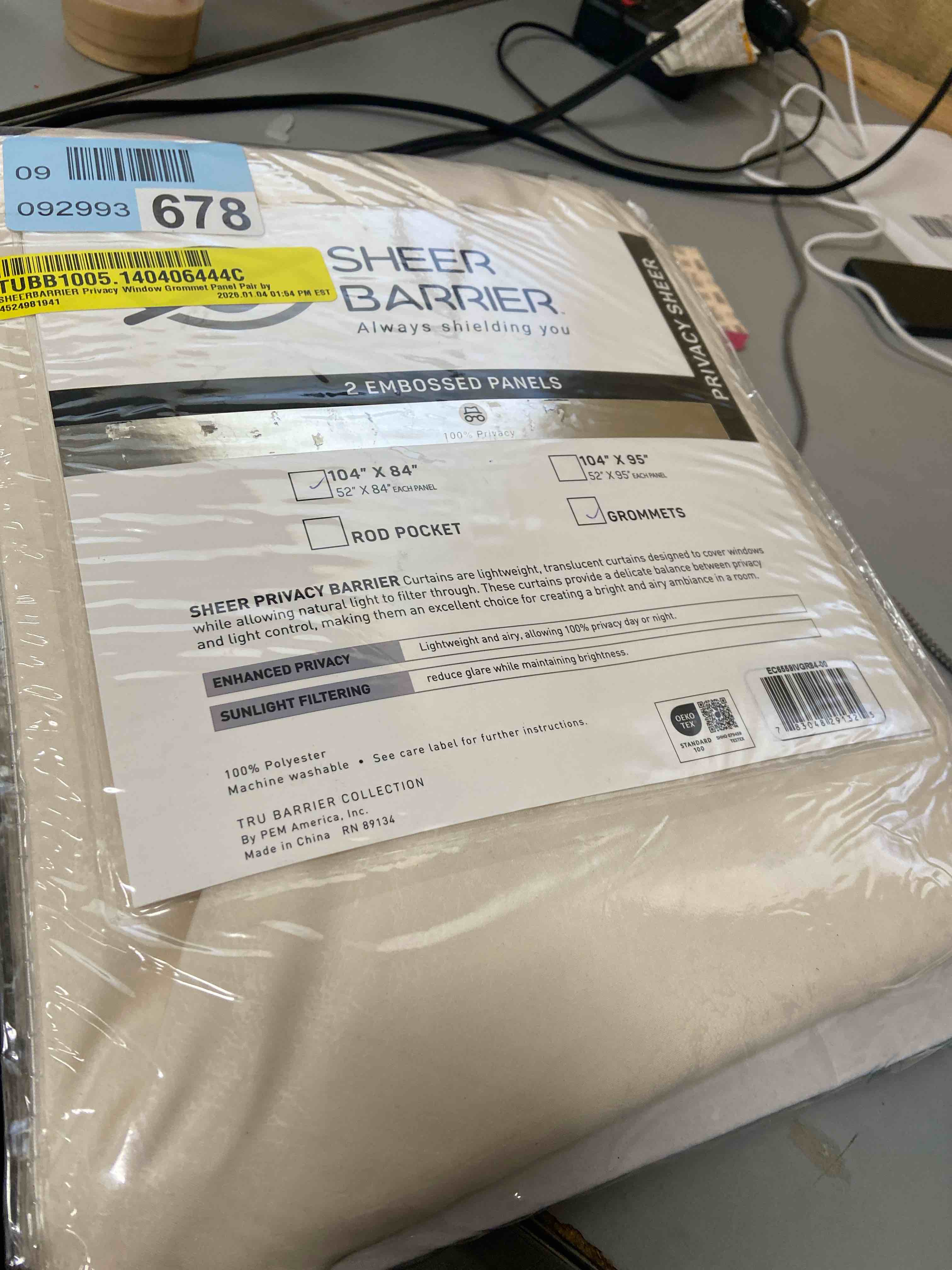 Condition photo showing New/Like New for SHEERBARRIER Privacy Window Grommet Panel Pair by 