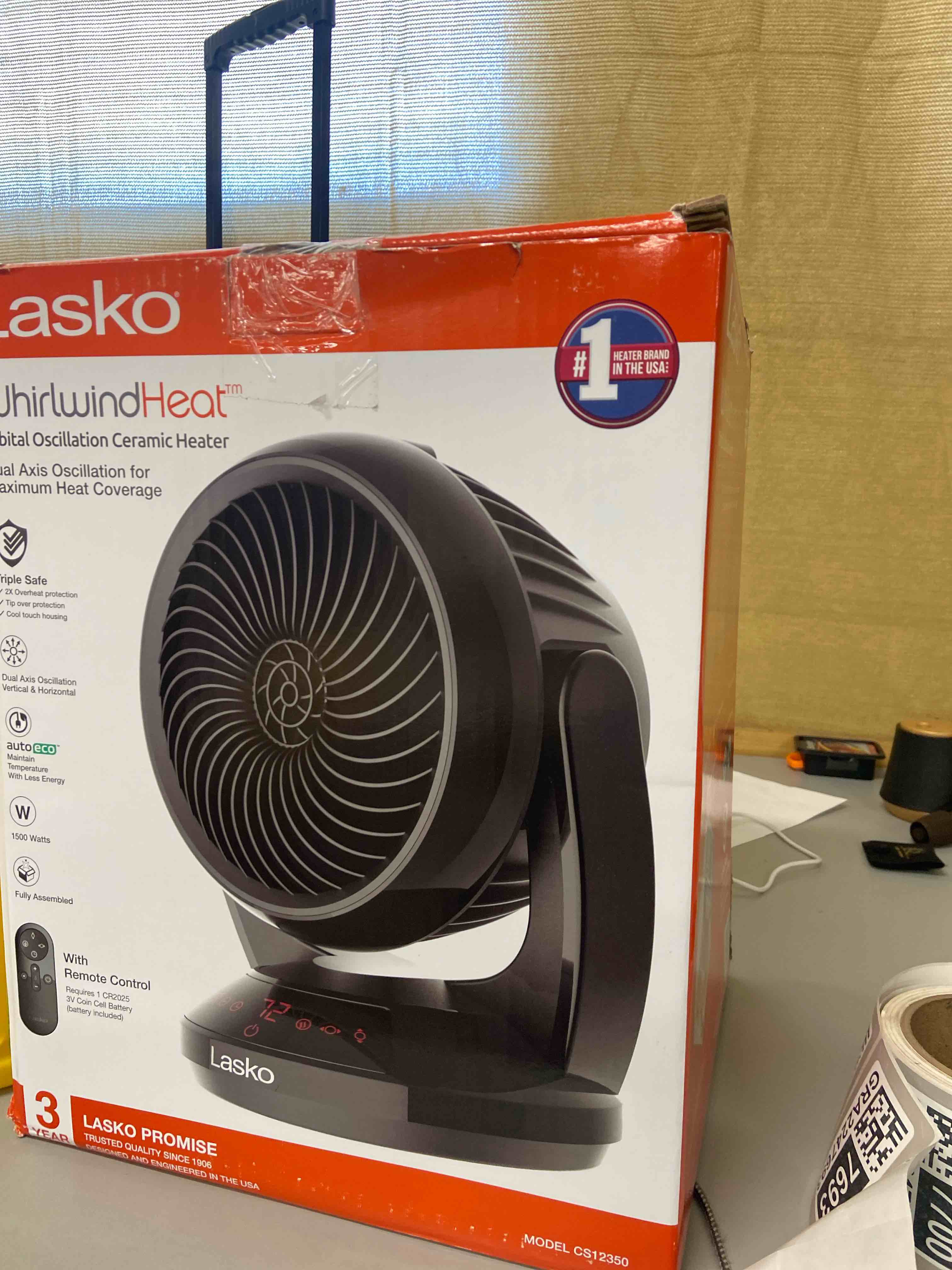 Condition photo showing Good Condition for Lasko Whirlwind Heat Orbital Oscillation Ceramic Space Heater with Remote