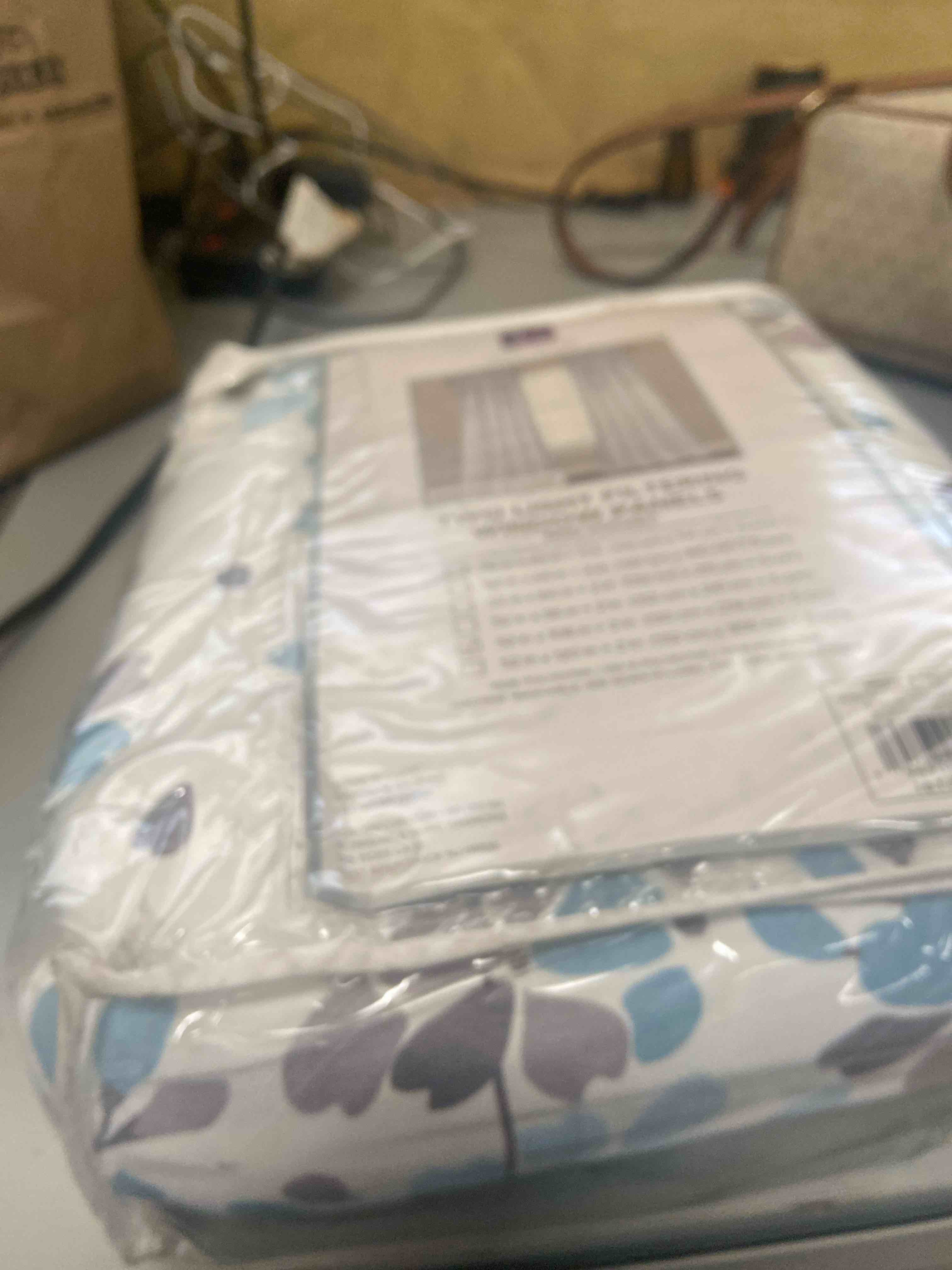 Condition photo showing New/Like New for Lush Decor Weeping Flower Room Darkening Window Curtain Panels, Pair, 52"W x 108"L + 2" Header, Blue & Gray - Charming Modern Floral Curtains for Living Room, Dining Room, & Bedroom