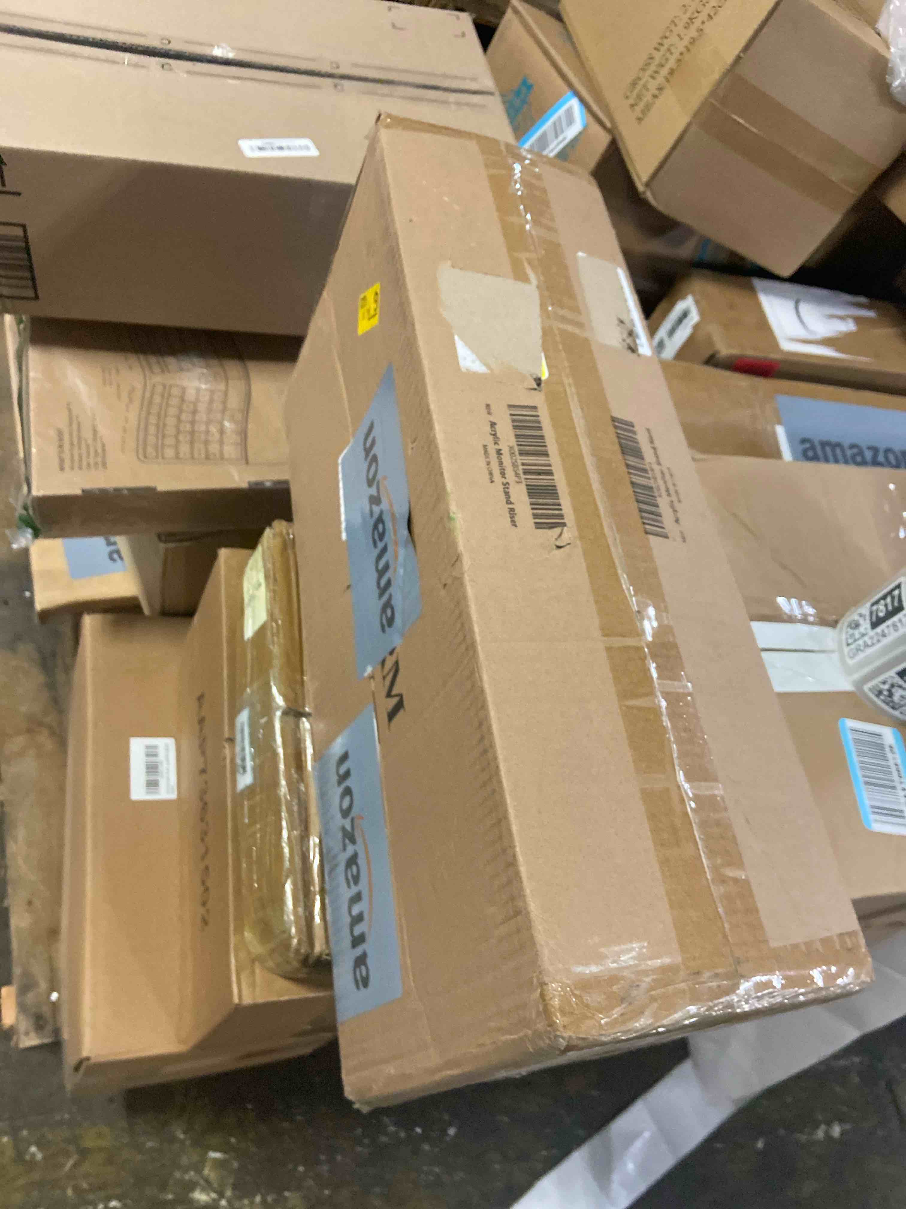 Condition photo showing New/Like New for BEYGORM Acrylic Monitor Stand for Full Keyboard, 20" Wide 2-Tier Riser with Storage Shelf and Phone Holder, Desktop Organizer for Laptop, Printer, Screen (Clear)