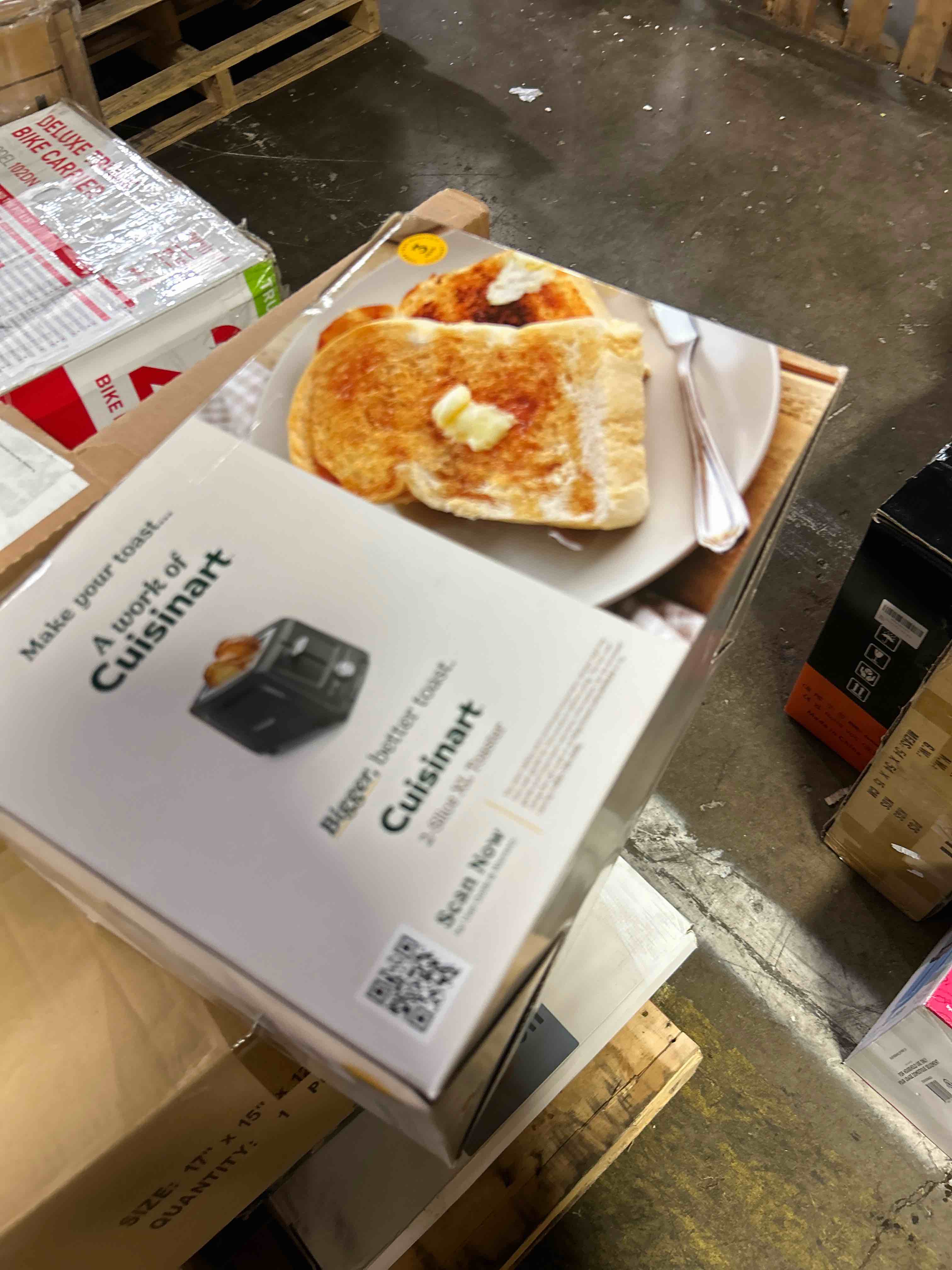 Condition photo showing New/Like New for Cuisinart 2-Slice XL Slot Toaster, Black, CPT-1200BK