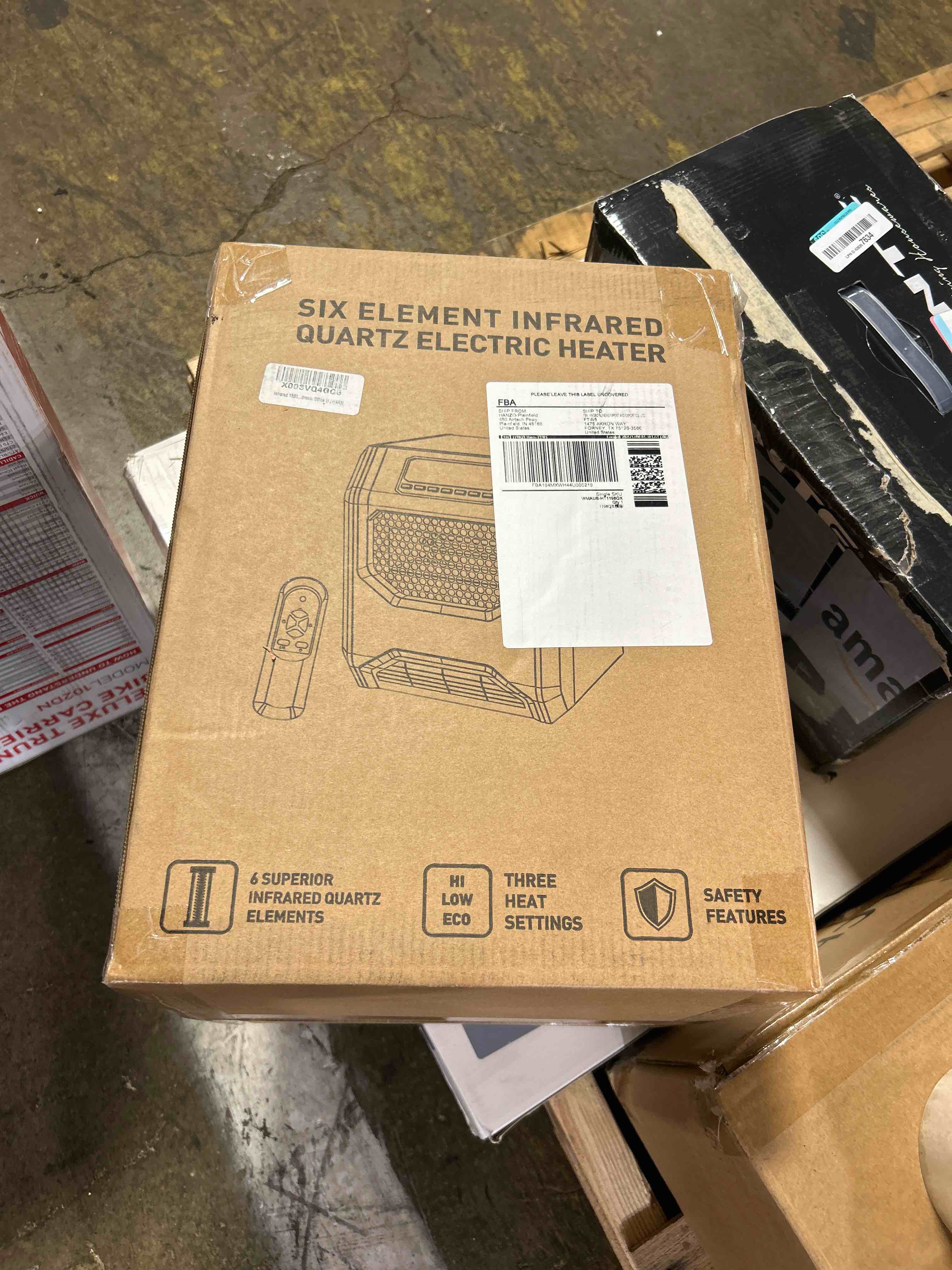 Condition photo showing New/Like New for OSTBA 6-Element Infrared Cabinet Heater, 1500W Space Heater for Indoor Use, Box Heater with Thermostat 41–95°F, ECO Mode, Remote, 12H Timer, Tip-Over & Overheat Protection