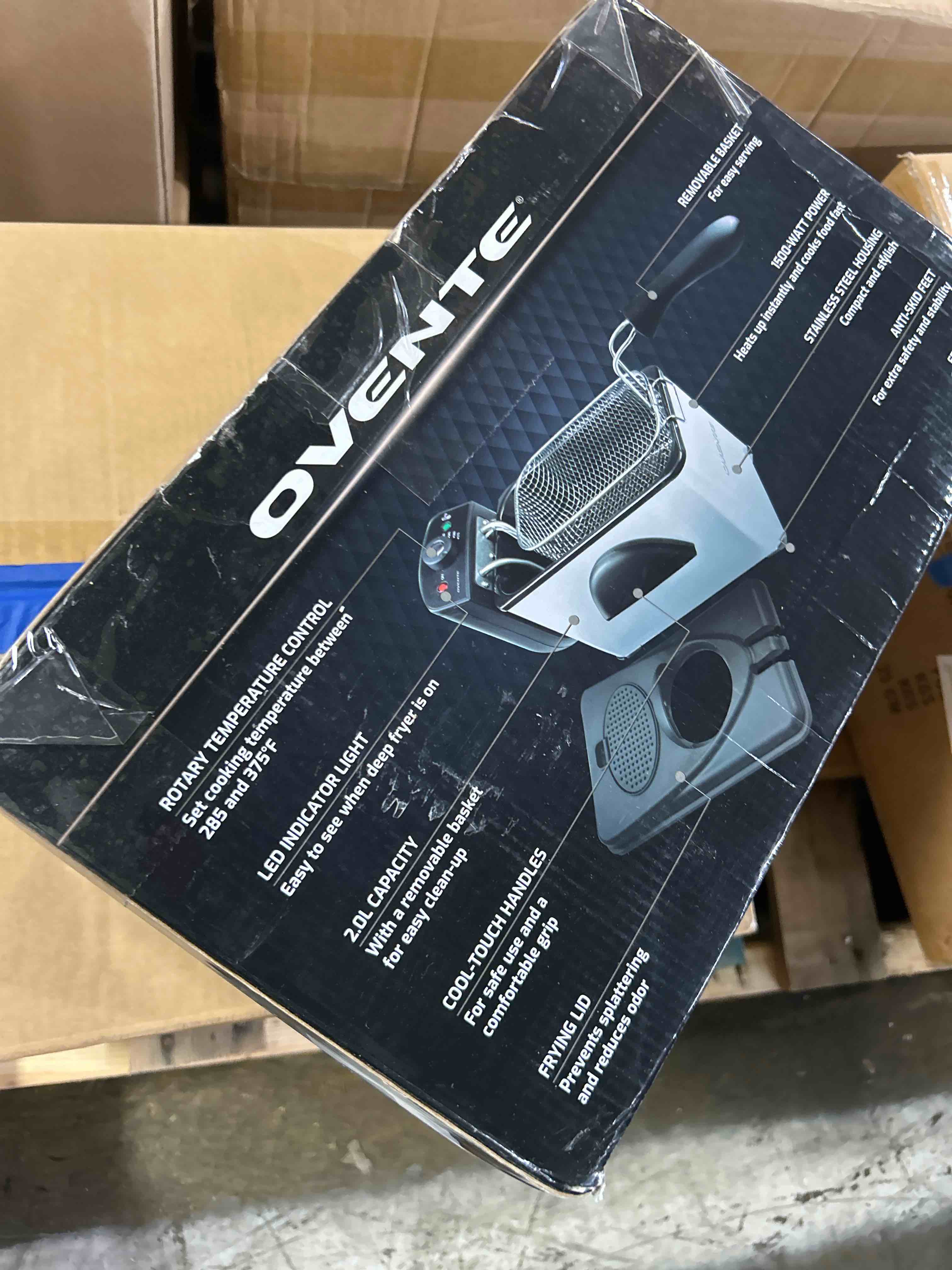 Condition photo showing Good Condition for OVENTE Electric Deep Fryer 2 Liter Capacity, 1500 Watt Lid with Viewing Window and Odor Filter, Adjustable Temperature, Removable Frying Basket and Easy to Clean Stainless Steel Body, Silver FDM2201BR FDM2201BR - Silver