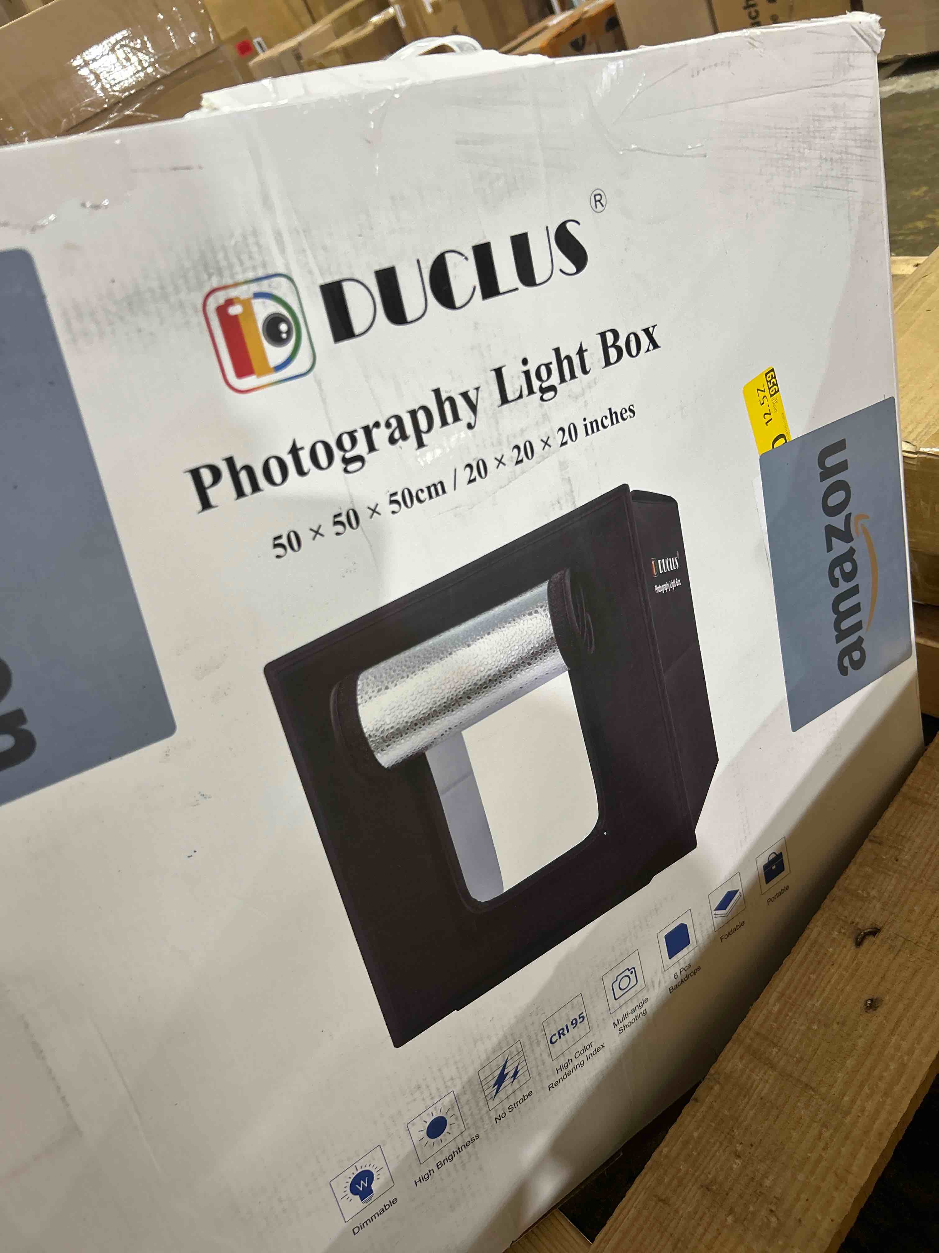 Condition photo showing New/Like New for Photo Light Box 28x28 Inch for Photography, 3 Color 10-Level Adjustable Photo Box with Soft Light Cloth Professional Photo Background Shooting Tents White Light, Soft Light, Warm Light 28x28 in (3 Color Temp)