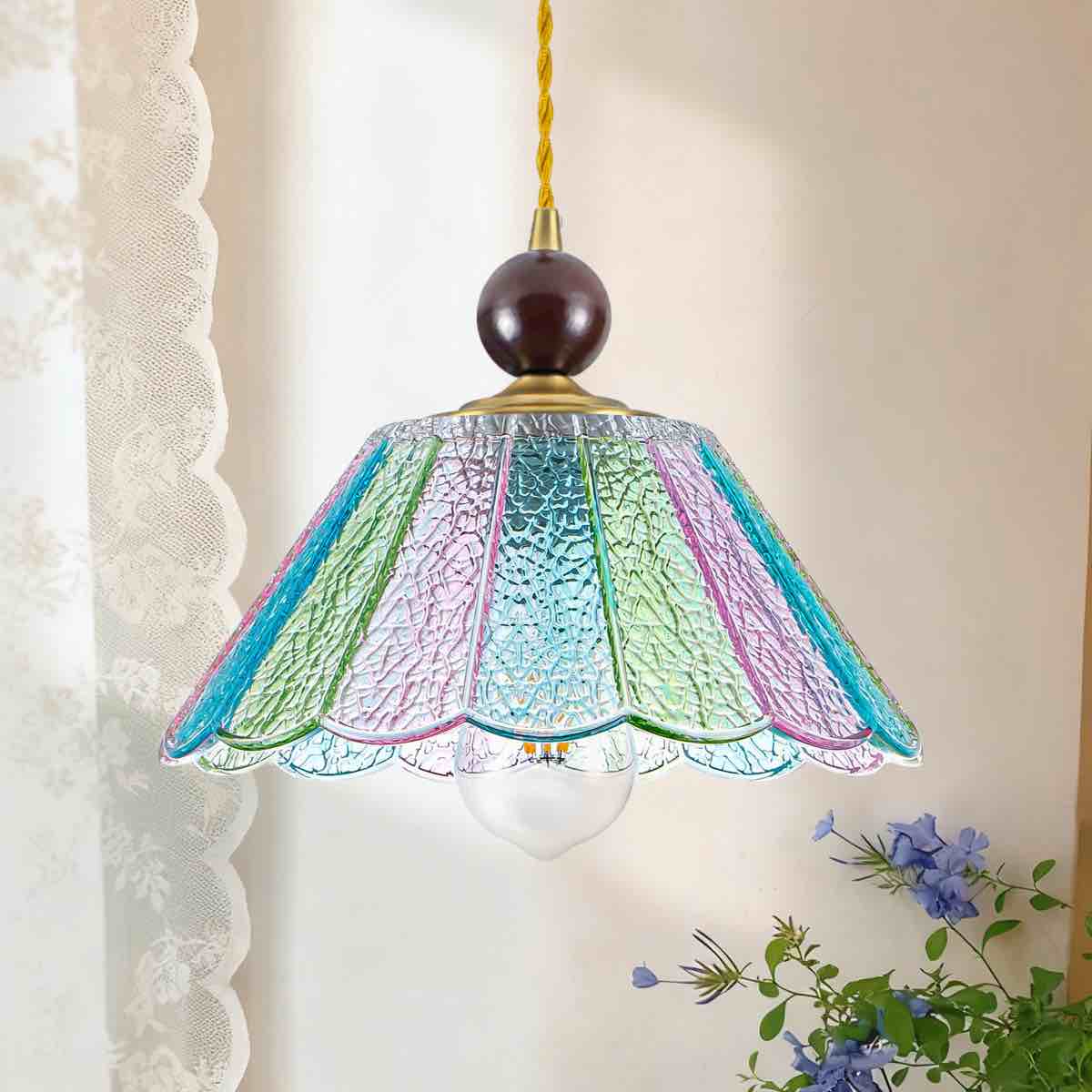 Levona 1-Light Kitchen Island Pendant with Petal Shade Lampshade