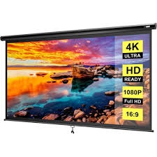 Black 59.8" x 79.9" Manual Wall/Ceiling Mounted Projector Screen