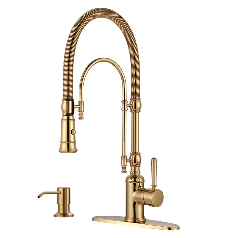 KB122009G-S Aleasha Kitchen Faucet with Soap Dispenser
