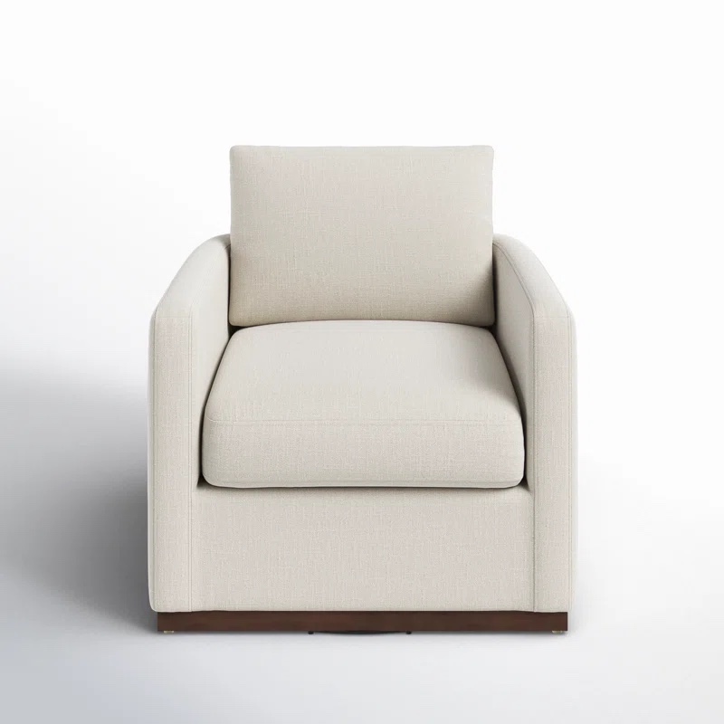 Joss & Main Bobbi Rounded Back Upholstered Swivel Armchair