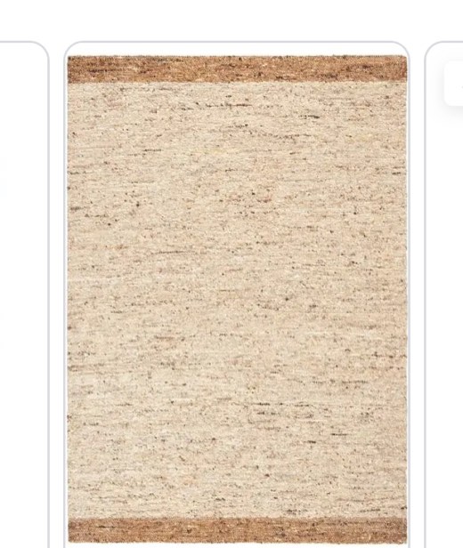 TOWN & COUNTRY TERRA Montana Textured Border Handcrafted 100% Wool Area Rug, Beige/Light Brown, 8'x10'