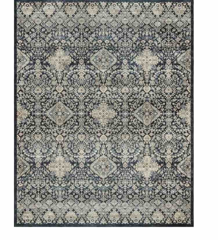 Gertmenian Printed Indoor Boho Area Rug - Non Slip, Ultra Thin, Super Strong, Printed Rug - Home Décor for Entryway, Bedroom, Living Room - 5x7 Standard, Tanis Anthrocite, 28528