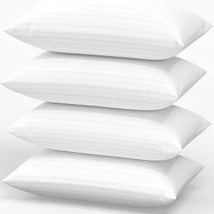 Pillows Standard Size Set of 4 Hotel Collection Bed Pillow for Sleeping Pillows 4 Pack for Back, Stomach or Side Sleepers Soft and Supportive Washable Pillows for Bedroom