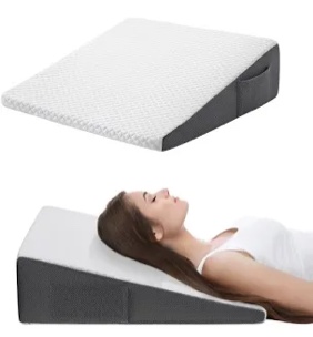Cozymaker 7.5" Bed Wedge Pillow for Sleeping After Surgery, Back Support, Leg Elevation, Gerd Acid Reflux, Neck Pain, Snoring, Cooling Memory Foam Triangle Incline Wedge, Removable Washable Cover