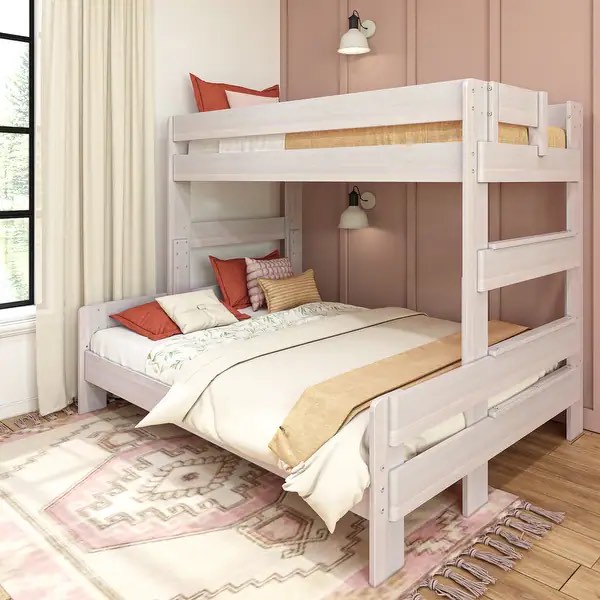 (Box 2 of 2 Only Plank) Max and Lily Farmhouse Twin XL over Queen Bunk Bed - White Wash