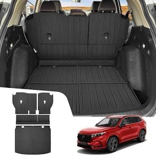 Cargo Liner & Backrest Mat Fit for 2023 2024 2025 Honda CRV CR-V - All Weather Protection PU Leather Trunk Mat Back Seat Cover Protector - Leather Cargo Mats and Backrest Mat CRV Accessories