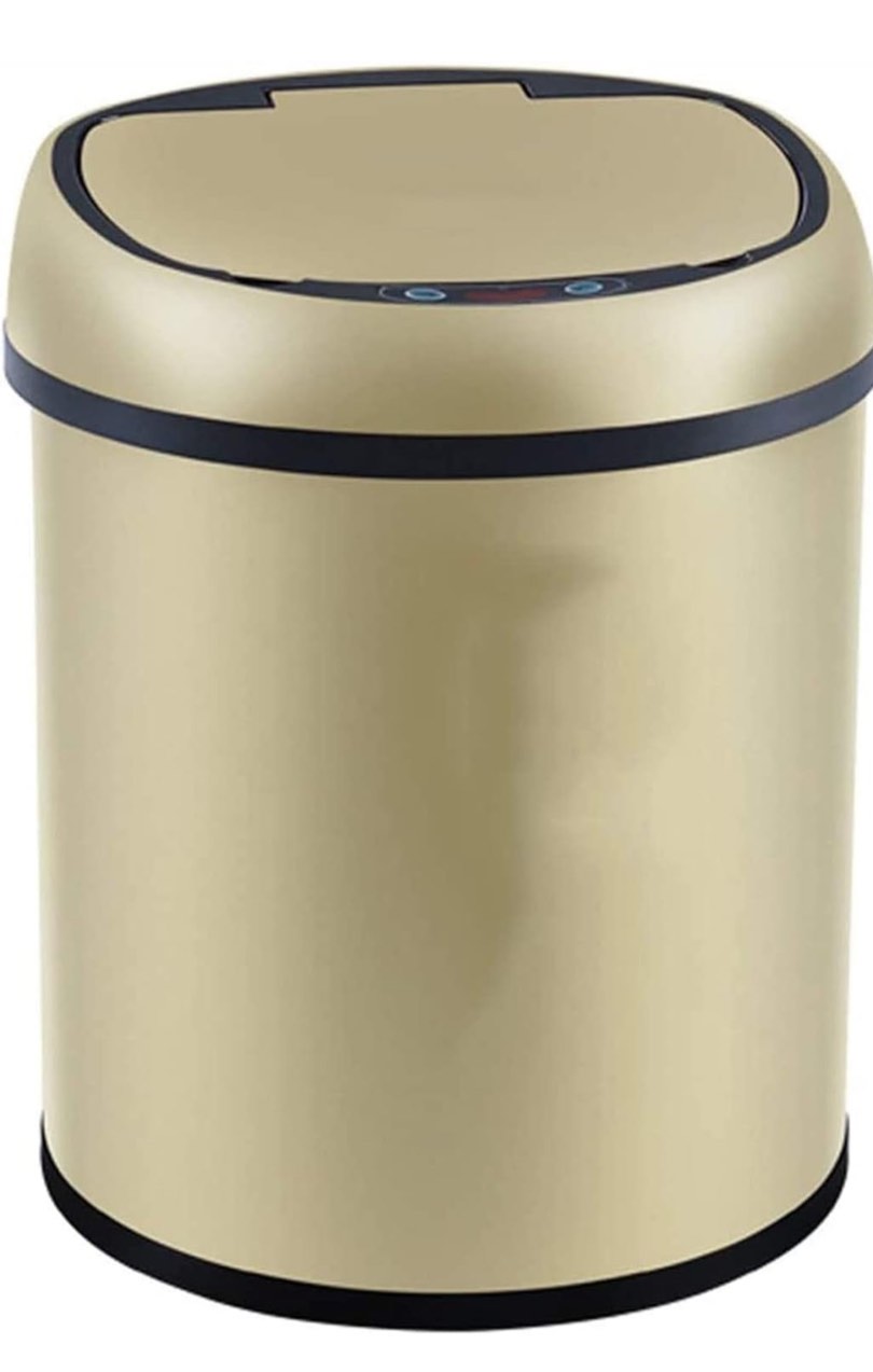 3.2 gallon automatic touchless trash can, stainless steel infrared motion sensor trash can smart garbage can with lid for kitchen bathroom bedroom living room office