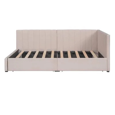 Kupono Upholstered Corner Daybed With 2 Drawers (incomplete) 