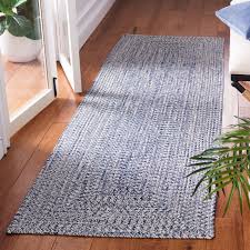 Trombetta Hand Woven Area Rug in Dark Blue/Ivory