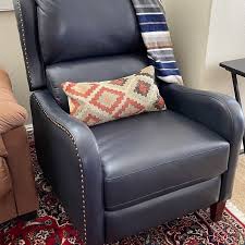 Beecher 28.75" Wide Leather Manual Club Recliner grey
