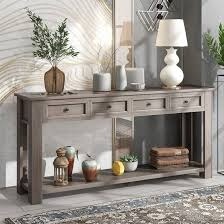 Hagberg Console Table Sofa Table with Storage Drawers and Bottom Shelf for Entryway Hallway,Entryway Table