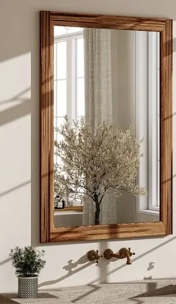 Rectangle Wood Wall Mirror