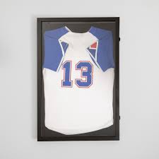 Mallick 36'' H x 24.5'' W Wooden Jersey Display Case with Foam Board and Keyed Lock