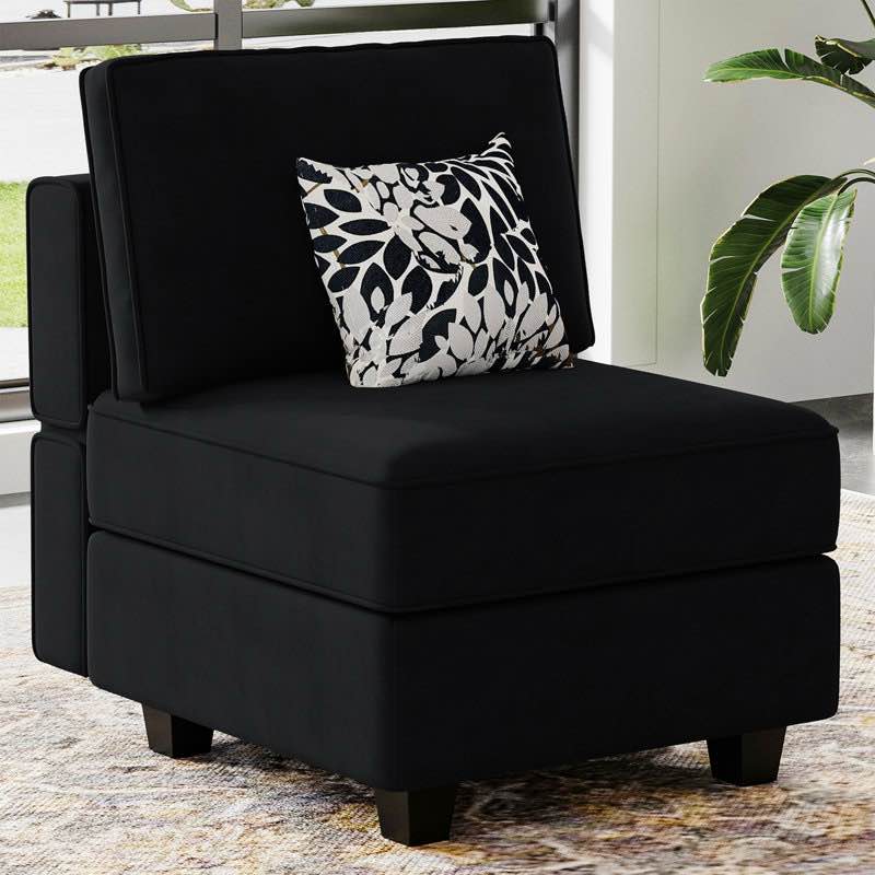 Kimbrel 26.4'' Wide Upholstered Armless Chair with Pillow Back, Storage Single Chair Module Part For Sectional Sofa