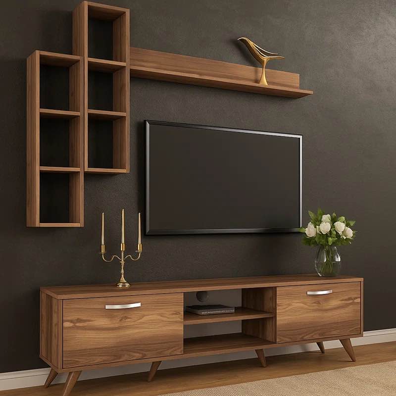 Four-Piece TV Stand Entertainment Center For TVs Up To 78''