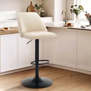 Colamy Swivel Adjustable Height Bar Stool Upholstered Counter Stool