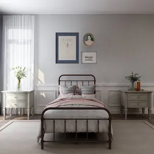 IKEA Ramnefjall twin dark brown metal bed frame 