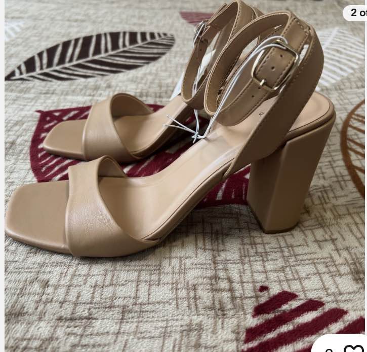 Women's Sal Wide Width Heels - A New Day Tan 10W