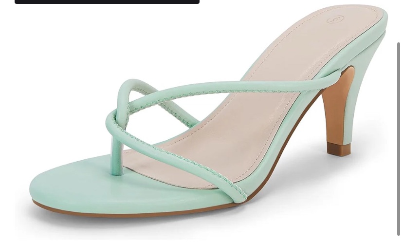 NEW Rilista Womens Open Toe Flip Flops Stiletto Heels Summer Strappy Thong Slide on Slingback Mules Sandals