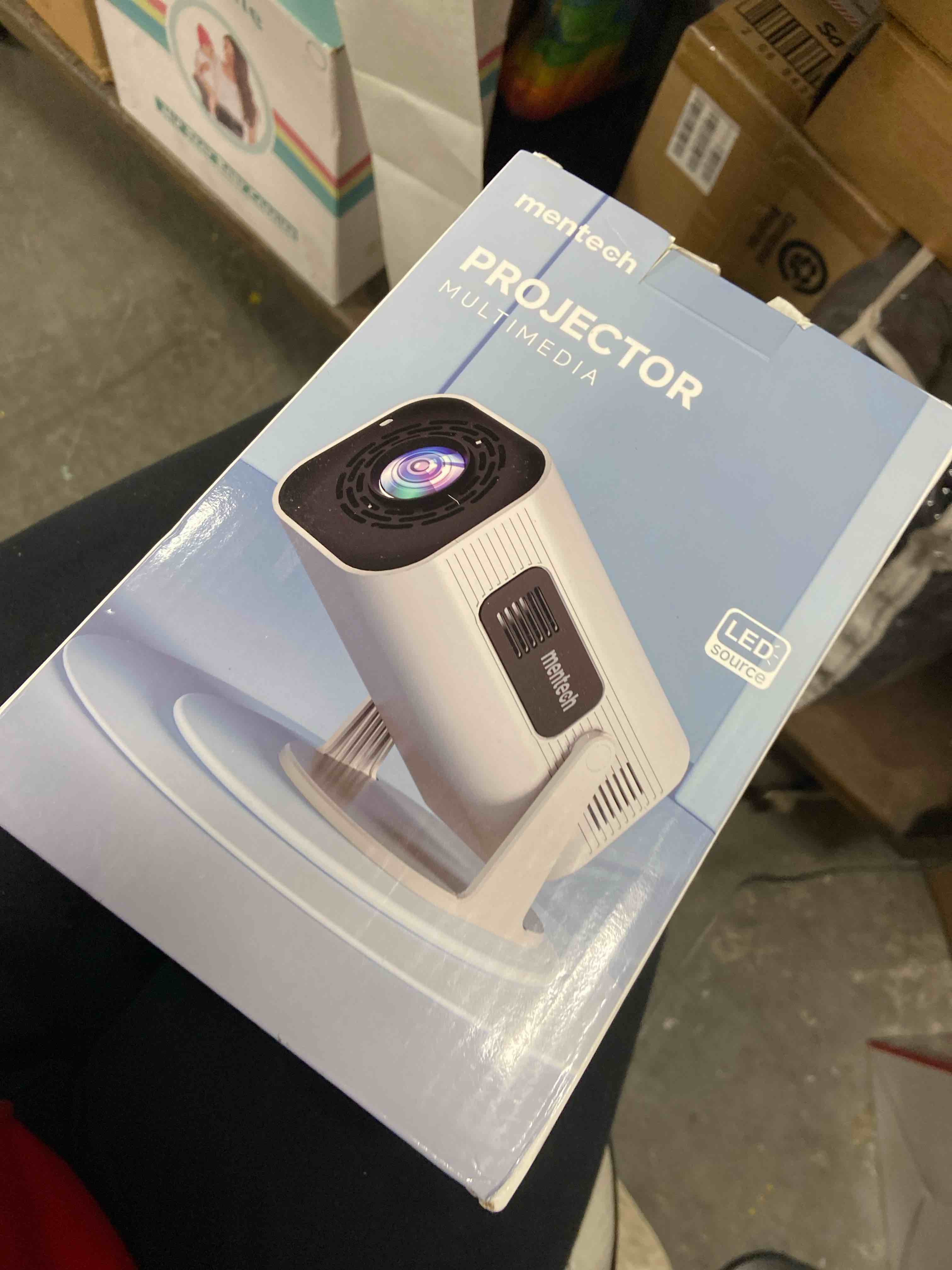 Condition photo showing Good Condition for Mini Projector with WiFi and Bluetooth, 180°Adjustable Stand Smart Projector, 150" Portable Projector with Android TV 11.0, 2.4G/5G, Native 1080P, 300 ANSI Auto Keyston Outdoor/Home Movie, White