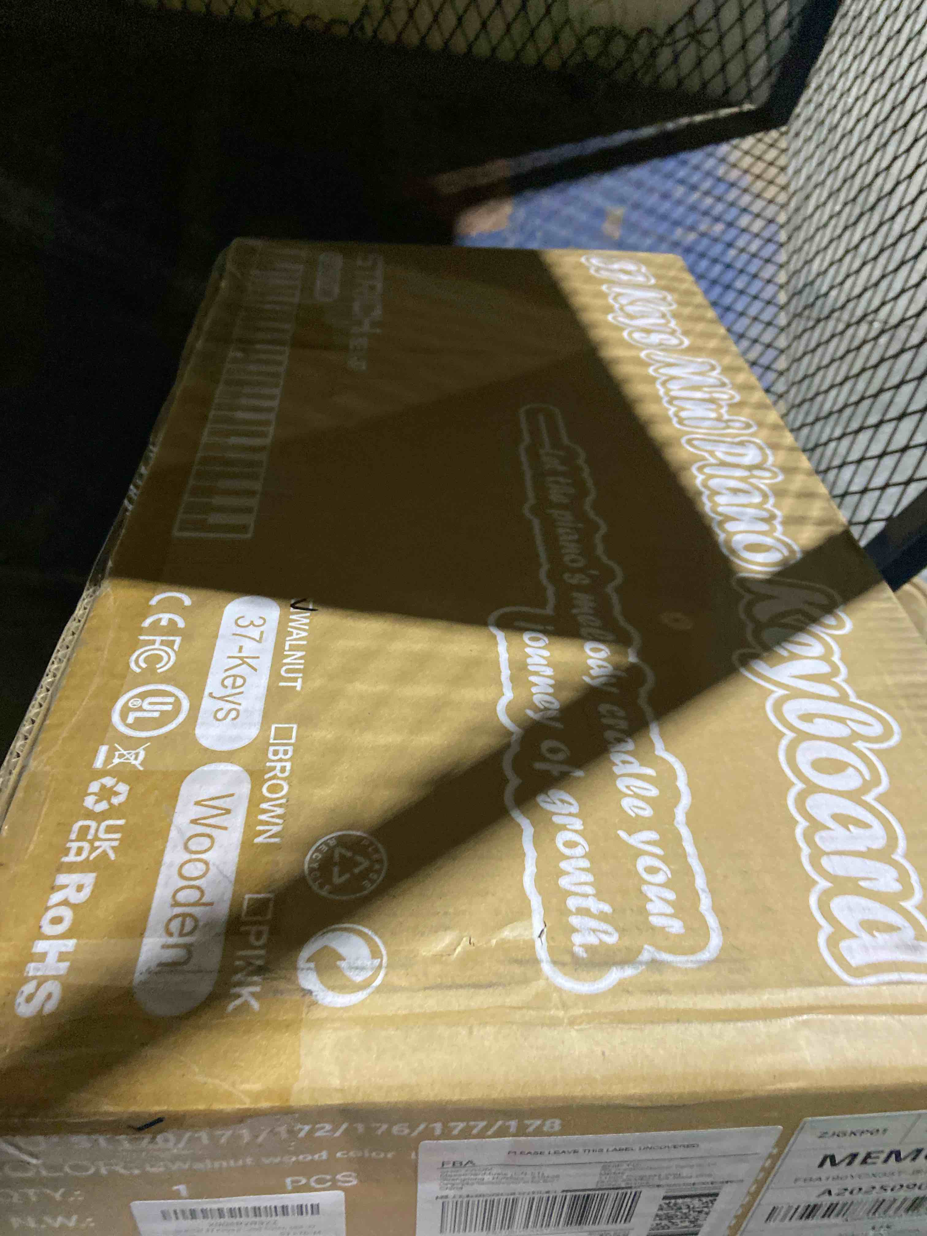 Condition photo showing New/Like New for STRICH 37 Keys Kids Piano Keyboard, Mini Digital Piano for Kids, Volume Adjustable, Music Book, Wood Piano for 3+ Girls and Boys, Walnut Color, SEK-37