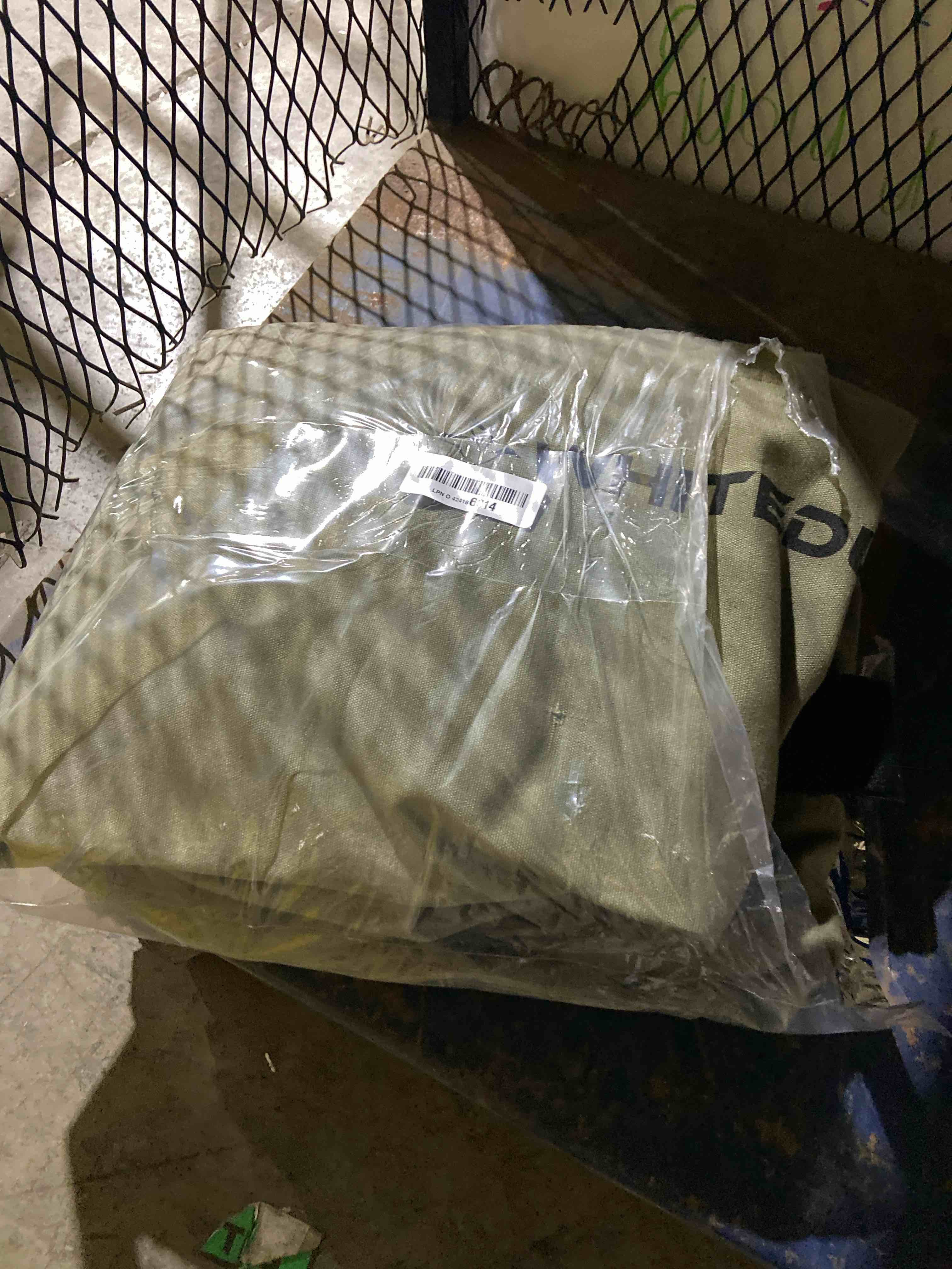 Condition photo showing New/Like New for WHITEDUCK Top Load Canvas Folding Duffel Bag, Water Resistant Army Style Shoulder Bag for Men and Women- Gym, Sports, Travel, Hiking, Camping, Backpacking (Extra Large 30" x 50",Olive)