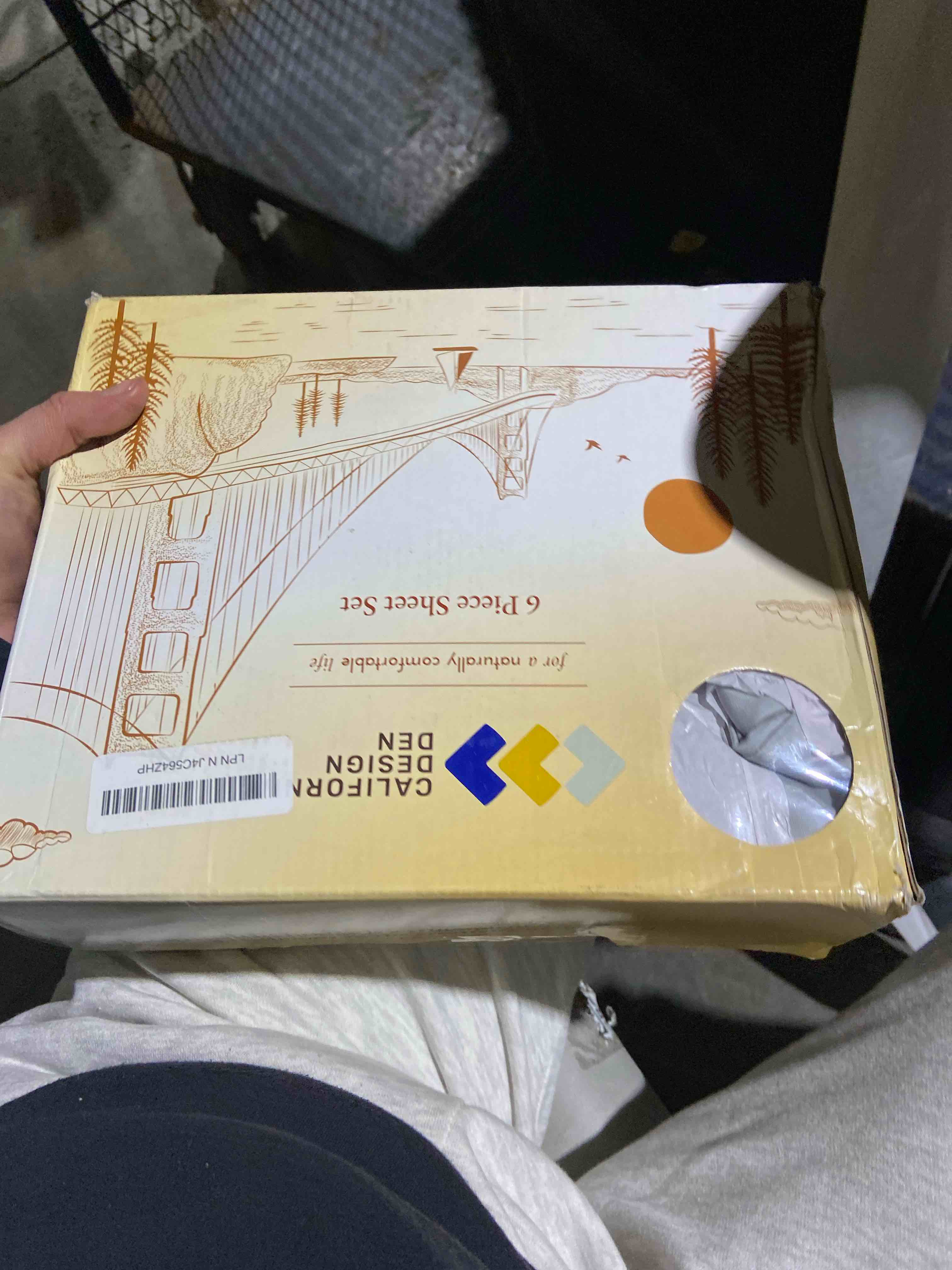 Condition photo showing New/Like New for California Design Den Queen Sheets Set - 400 Thread Count 100% Cotton Sateen - Deep Pocket - Cooling - Breathable 6 Piece Adult/Teen Bed Sheet Set  Light Grey