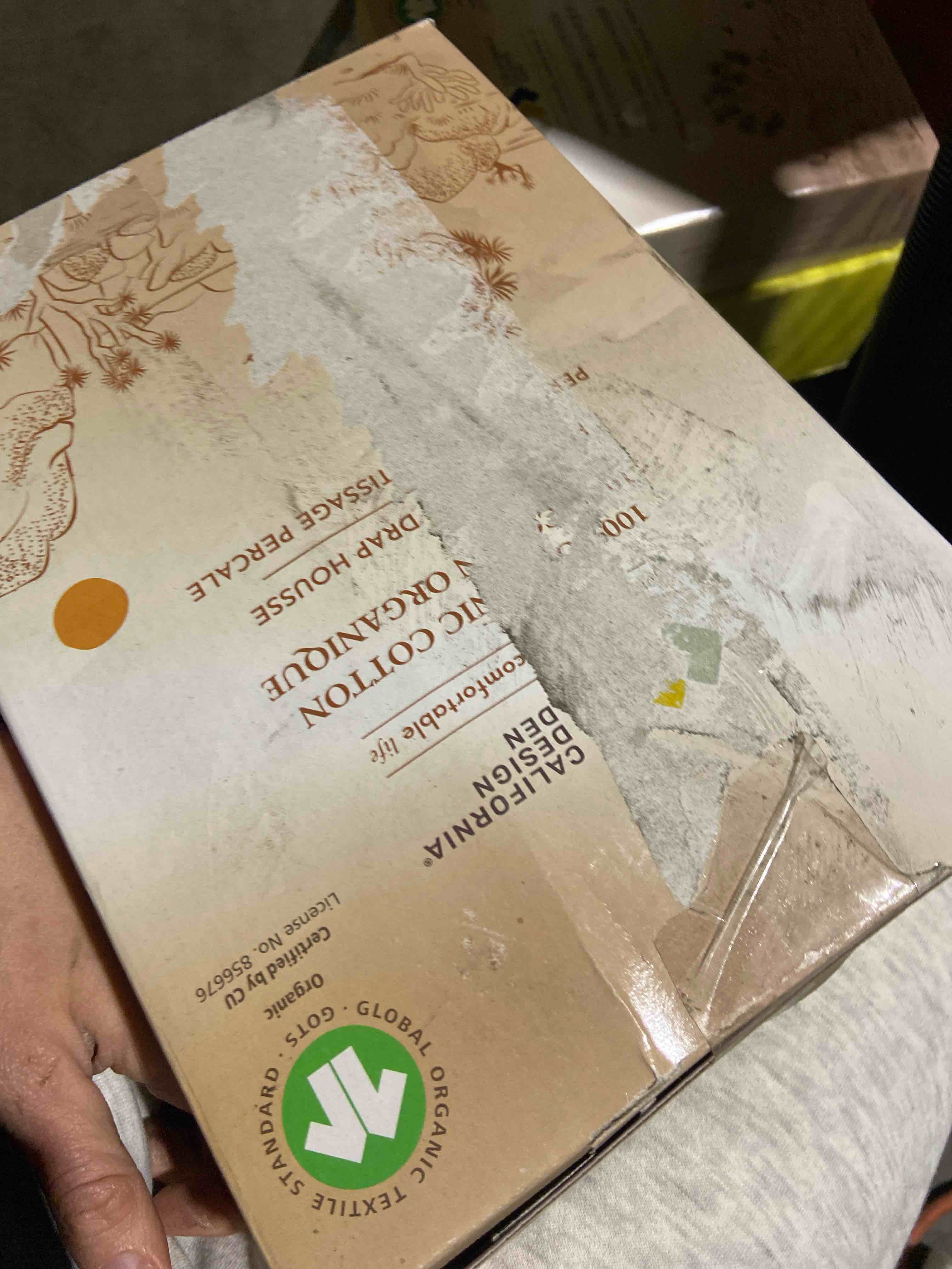 Condition photo showing New/Like New for California Design Den 100% Organic Cotton Percale Fitted Queen Sheet Only  Soft  Crisp & Cooling  Deep Pocket  Snug-Fit with Special Elastic  Side Indicators - Gray