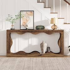 63" Console Table, Farmhouse Entryway Table Couch Table Behind Sofa