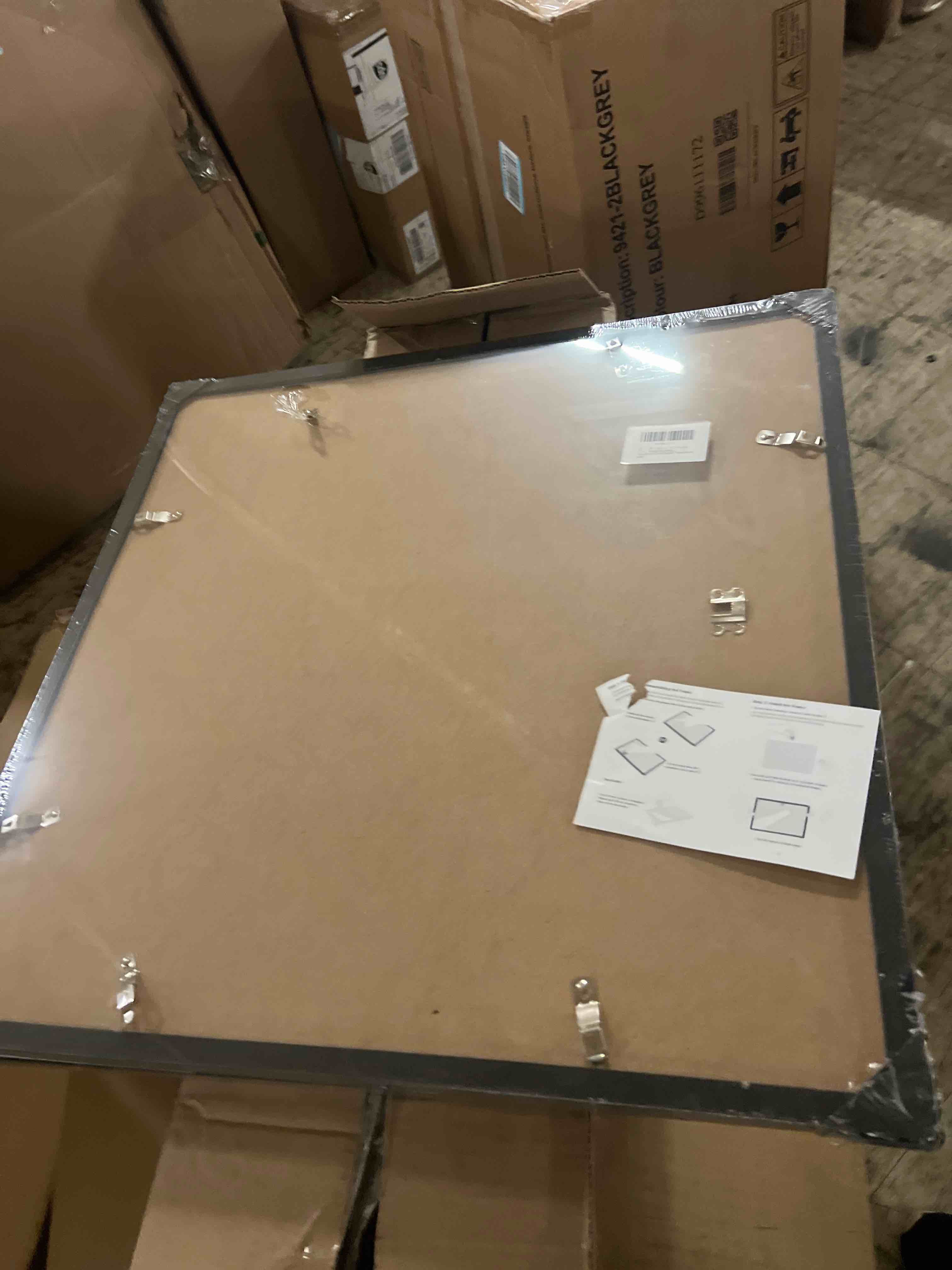 Condition photo showing New/Like New for 22x22 Picture Frame Black with 18x18 Mat, Display Photo 18x18 with Mat or 22 x 22 Without Mat, Wall Hanging Large 22x22 Poster Frame with Shatter Resistant Plexiglass, Black Black 22x22 inch