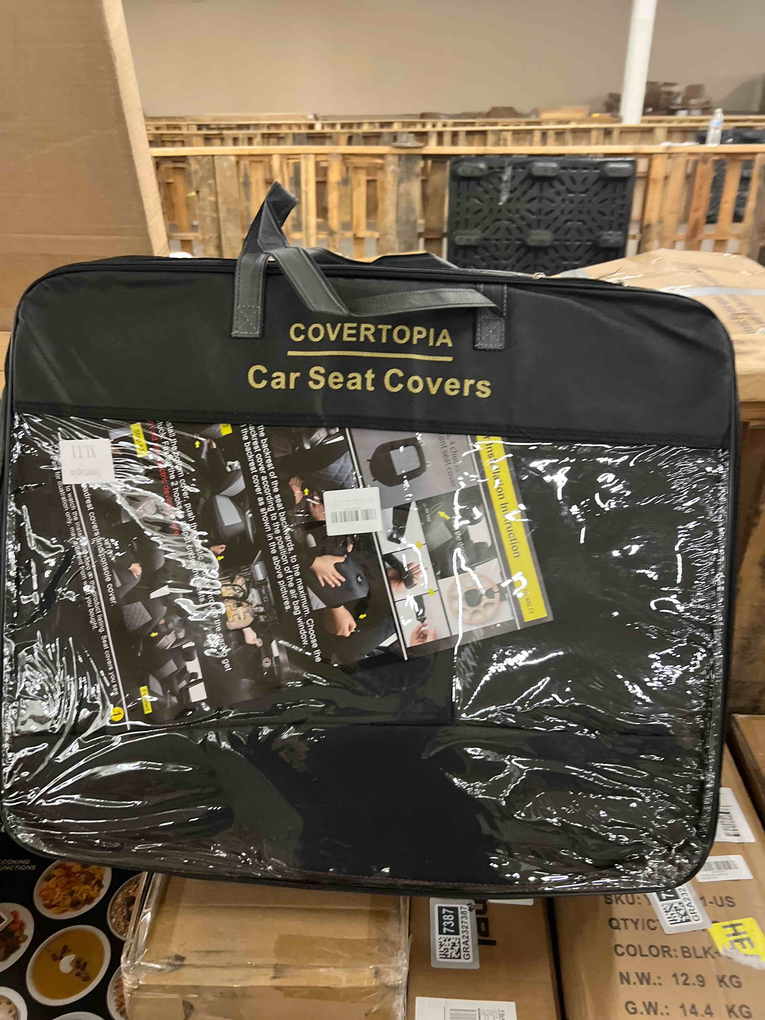 Condition photo showing New/Like New for Coverado Car Seat Covers, Front Seat Cover, Waterproof Nappa Leather Seat Covers for Cars, 2 Pack Car Seat Protectors, Driver Seat Cover, Automotive Seat Covers Universal Fit for Most Cars, Black&Red