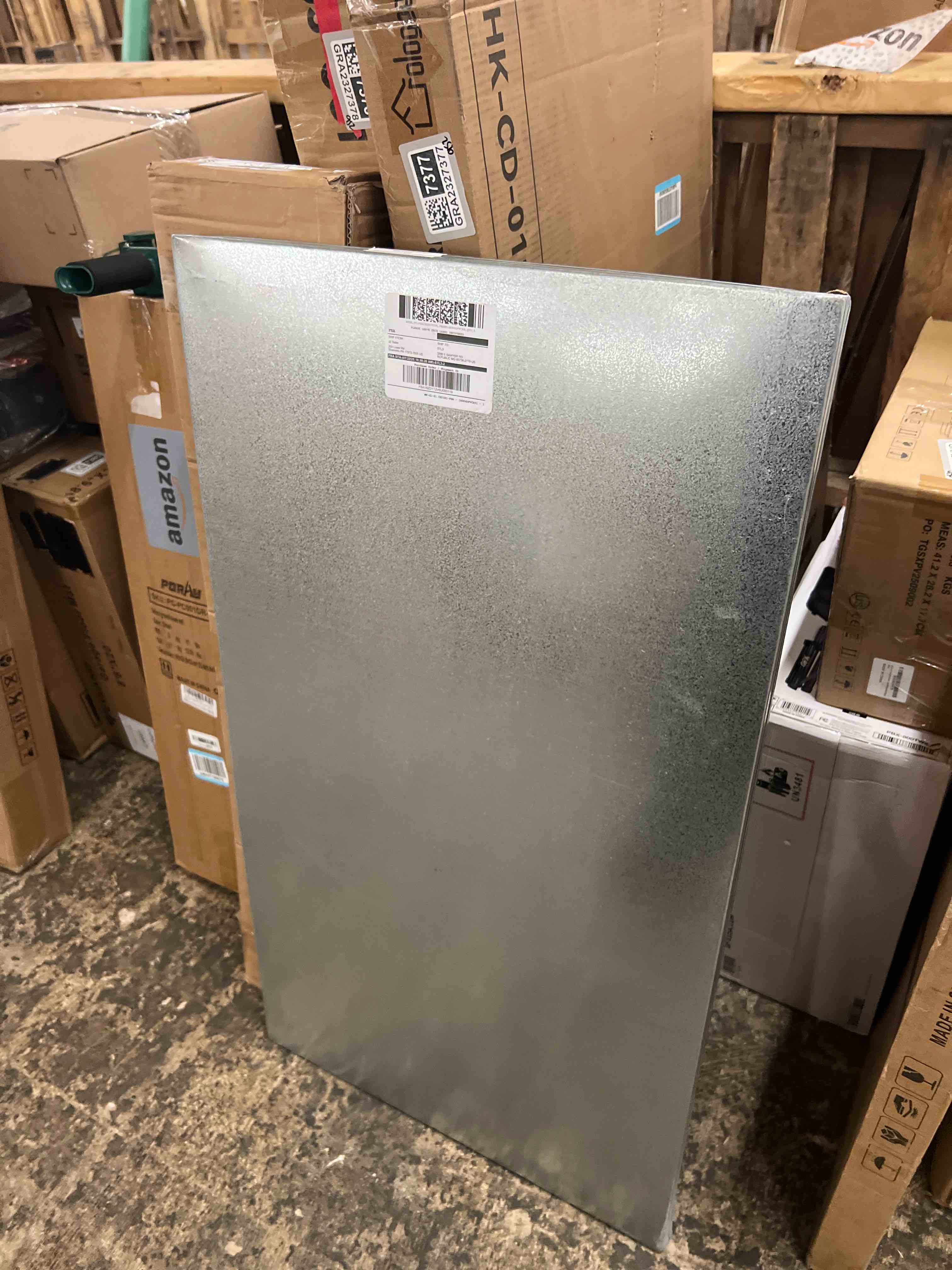 Condition photo showing New/Like New for 41.5" x 23" Metal Replacement Dog Crate Pan Chew Proof Crack Proof Pet Kennel Tray Central Dog Training Crate Pan Pet Supplies, Galvanized, 1" H Galvanized 1" High 41.5" x 23"