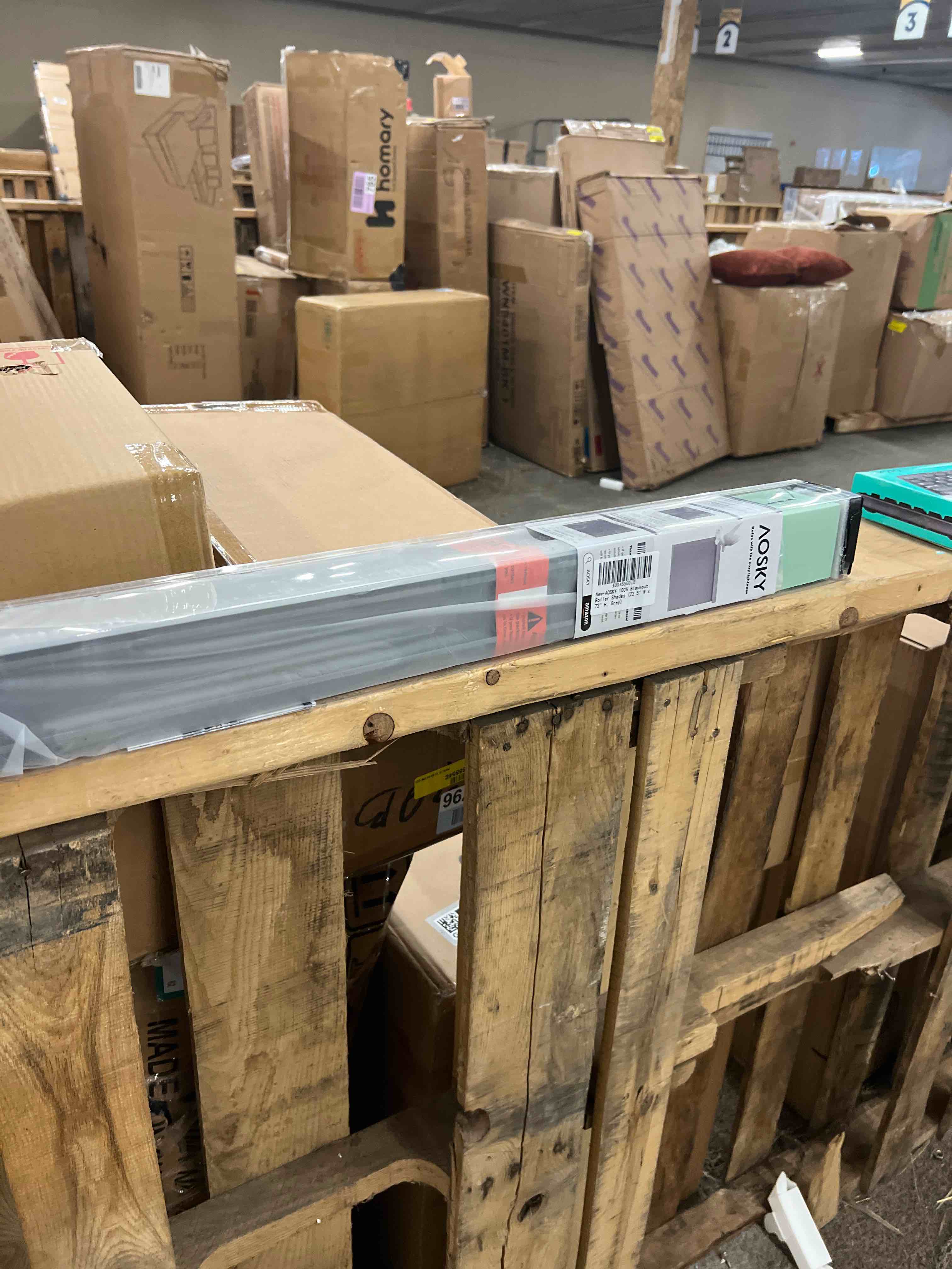 Condition photo showing New/Like New for AOSKY Blackout Roller Shades Cordless Blinds for Windows, Free-Stop Shades with Valance, Thermal Insulated Fabric, UV Protection, Natural Woven Blinds for Home and Office (22.5" W x 72" H, Grey)