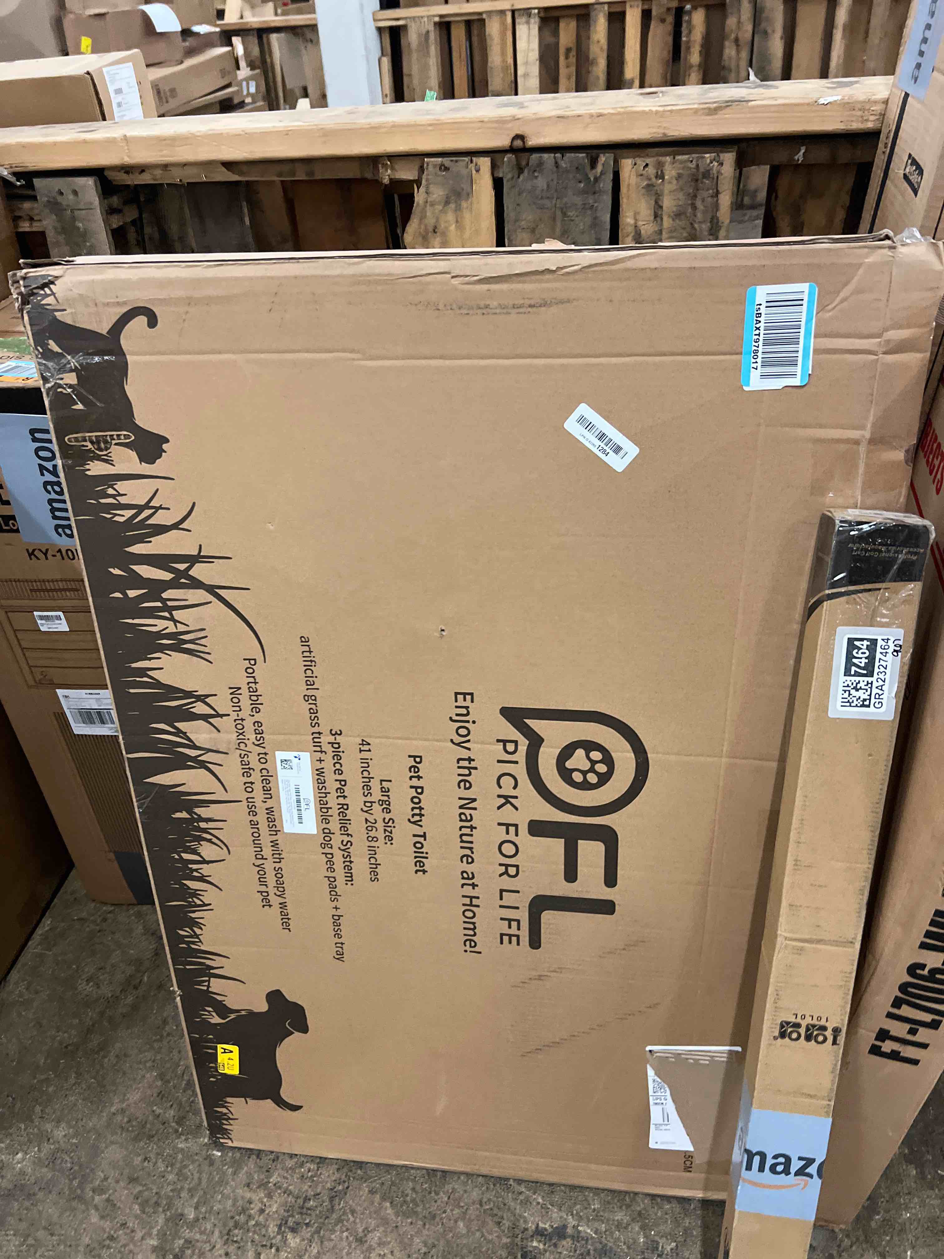 Condition photo showing New/Like New for Dog Grass Large Potty Patch, Dog Litter Boxes Artificial Grass Bathroom Turf for Pet Training, Washable Puppy Pee Pad, Perfect Indoor/Outdoor Portable Potty Pet Loo (Tray system-41"X26.8")