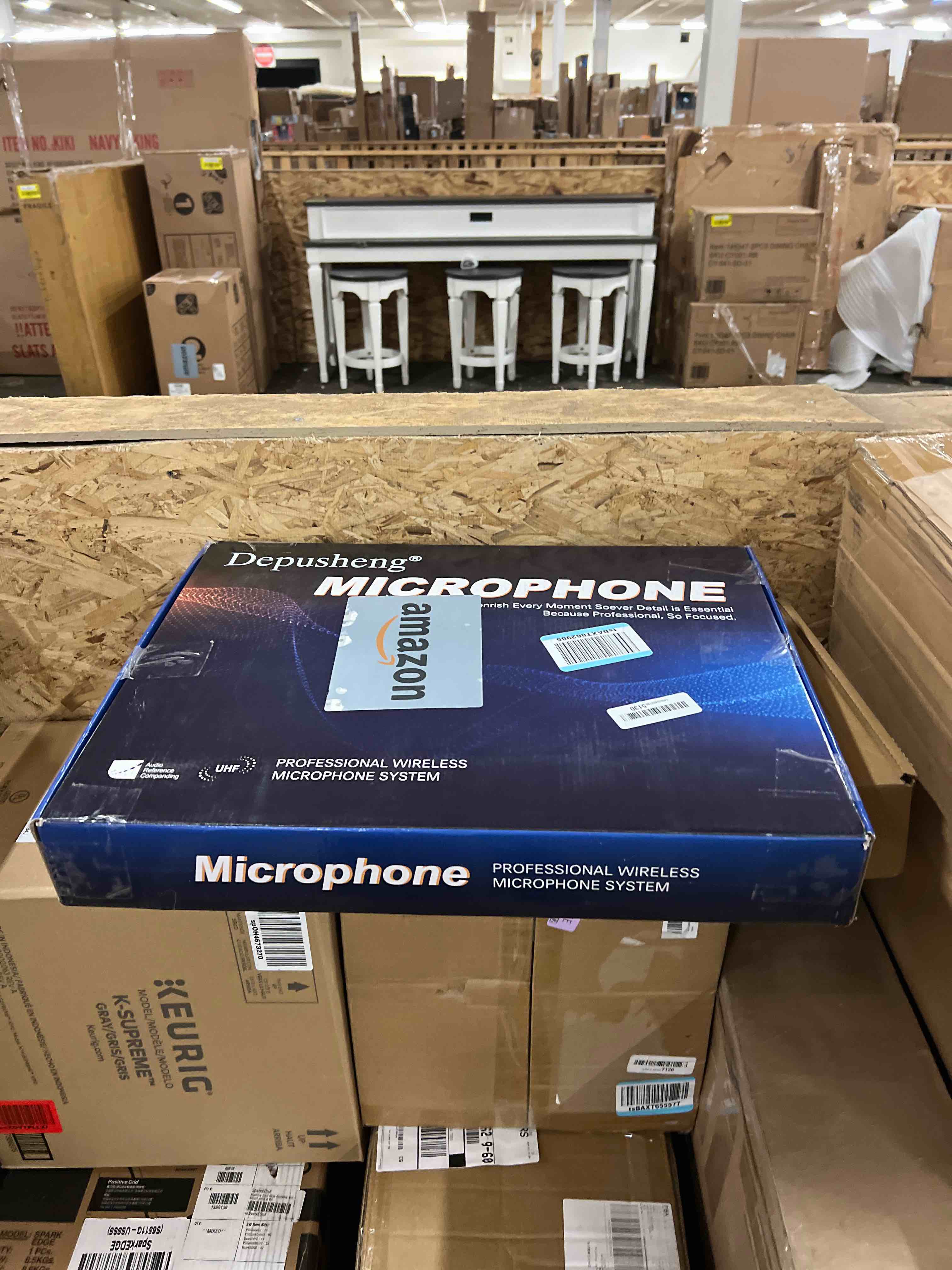 Condition photo showing New/Like New for Depusheng Wireless Microphones System with 2 Channels Cordless Handheld Microfono Inalambrico, 200FT UHF Range, Mics with Stable Signal Transmission for Karaoke Singing Party Church Wedding PA Speaker