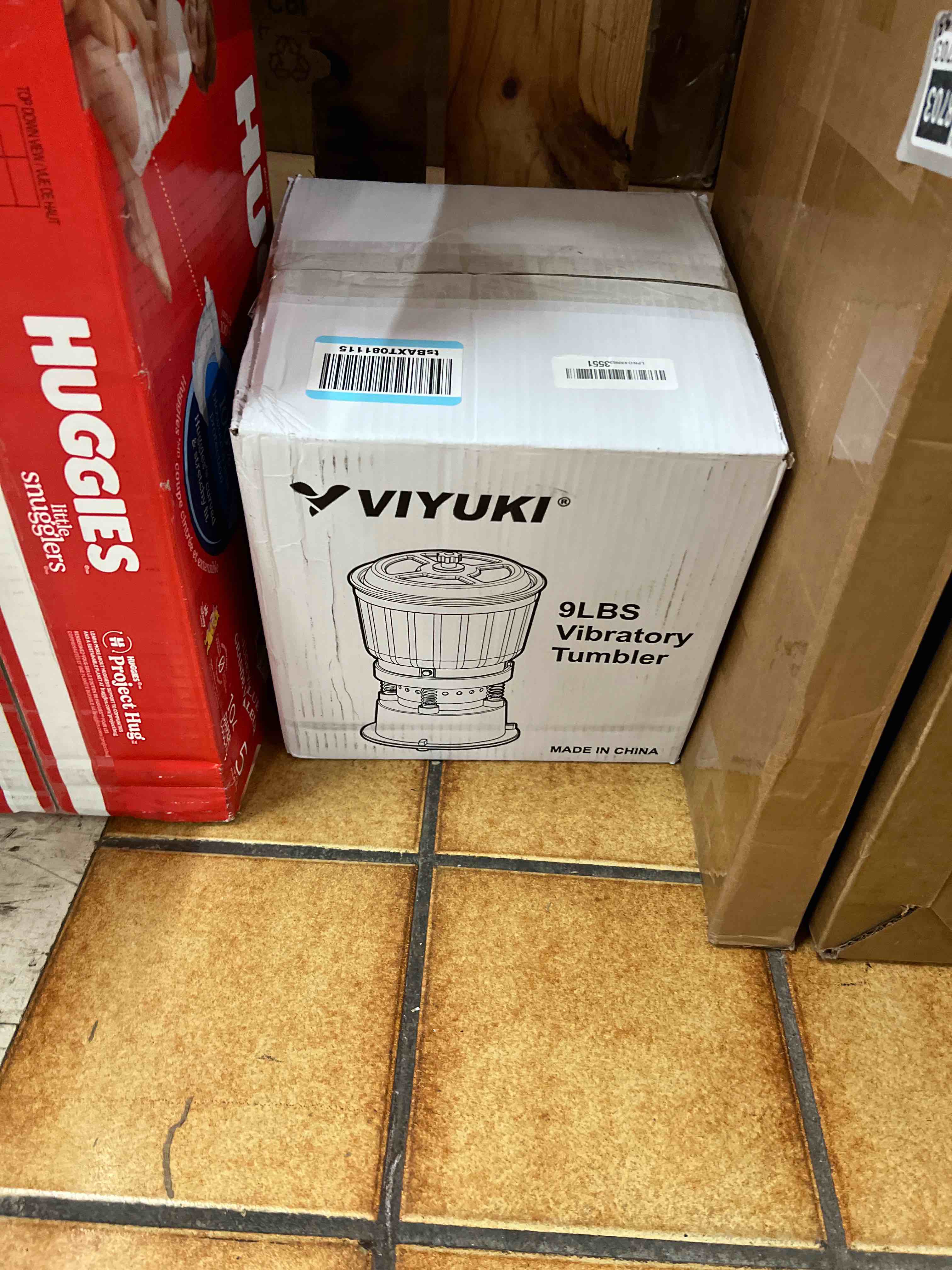 Condition photo showing New/Like New for 9LBS Vibratory Tumbler Polishing Machine for Rocks/Metal Parts/Screw(with 3LB walnut shell media)