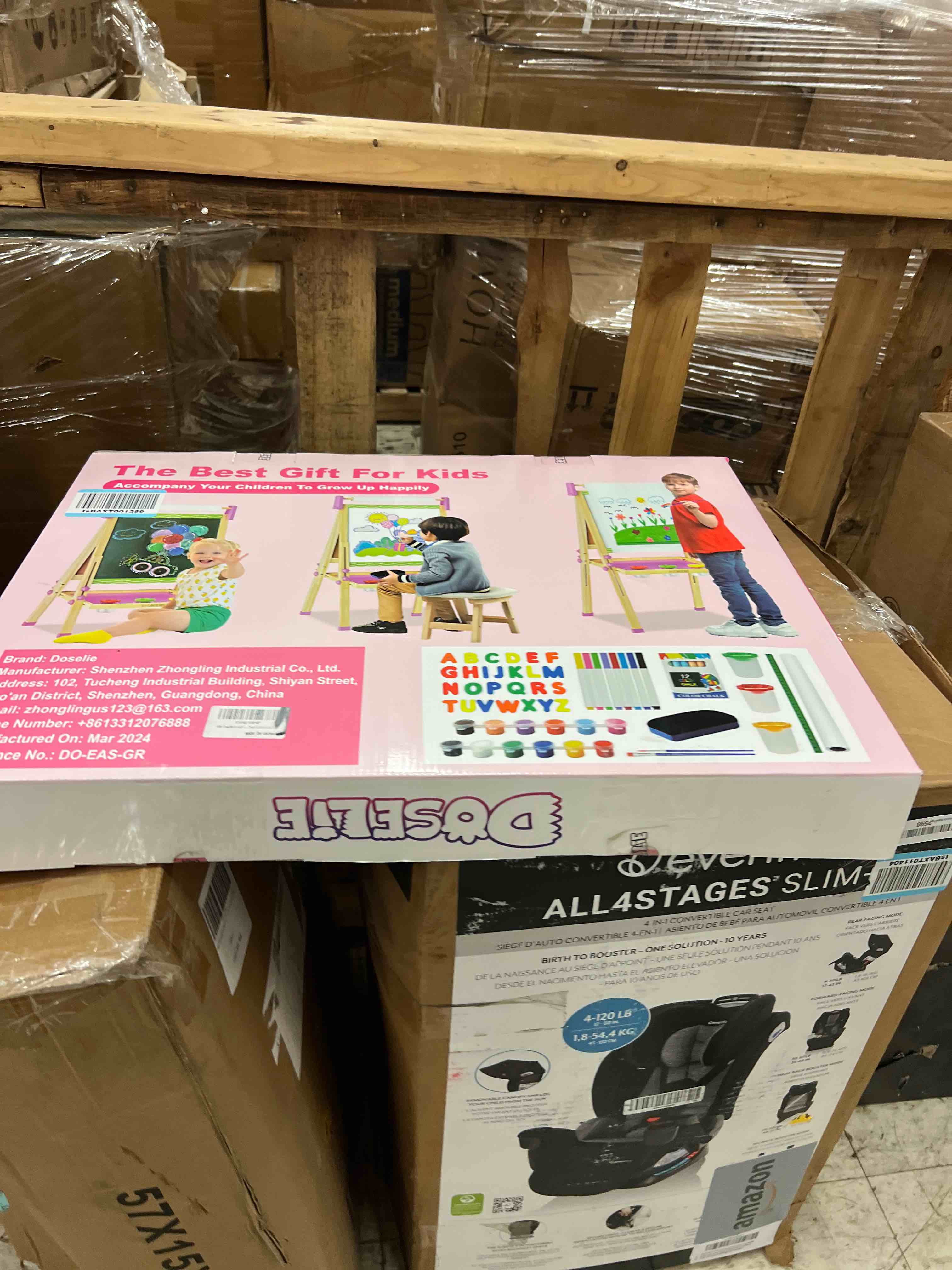 Condition photo showing New/Like New for Easel for Kids,Adjustable Wooden Kids Art Easel with Paper Roll,Double-Sided Magnetic Toddler Easels,Dry Erase Whiteboard and Chalk Board,Toys for 3 4 5 6 7 8 9 10 Year Old Girl Boy Gift Green