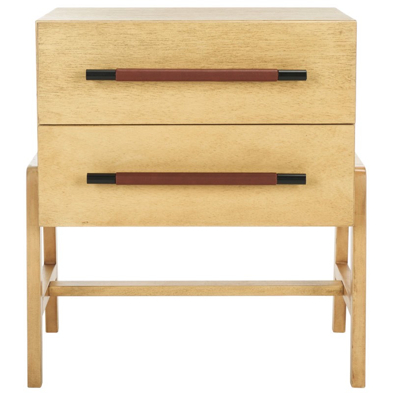 (Color dark brown) Tiffanle 2 Drawer Nightstand