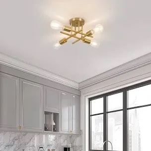 Hannah-Jayne 4 Light 15.35" Sputnik Modern Linear Flush Mount